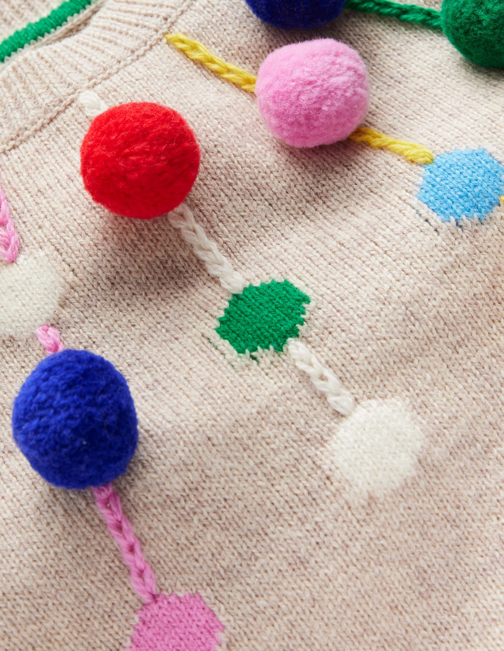 Pullover mit Bommeln-Haferbeige Bommel - Image 3