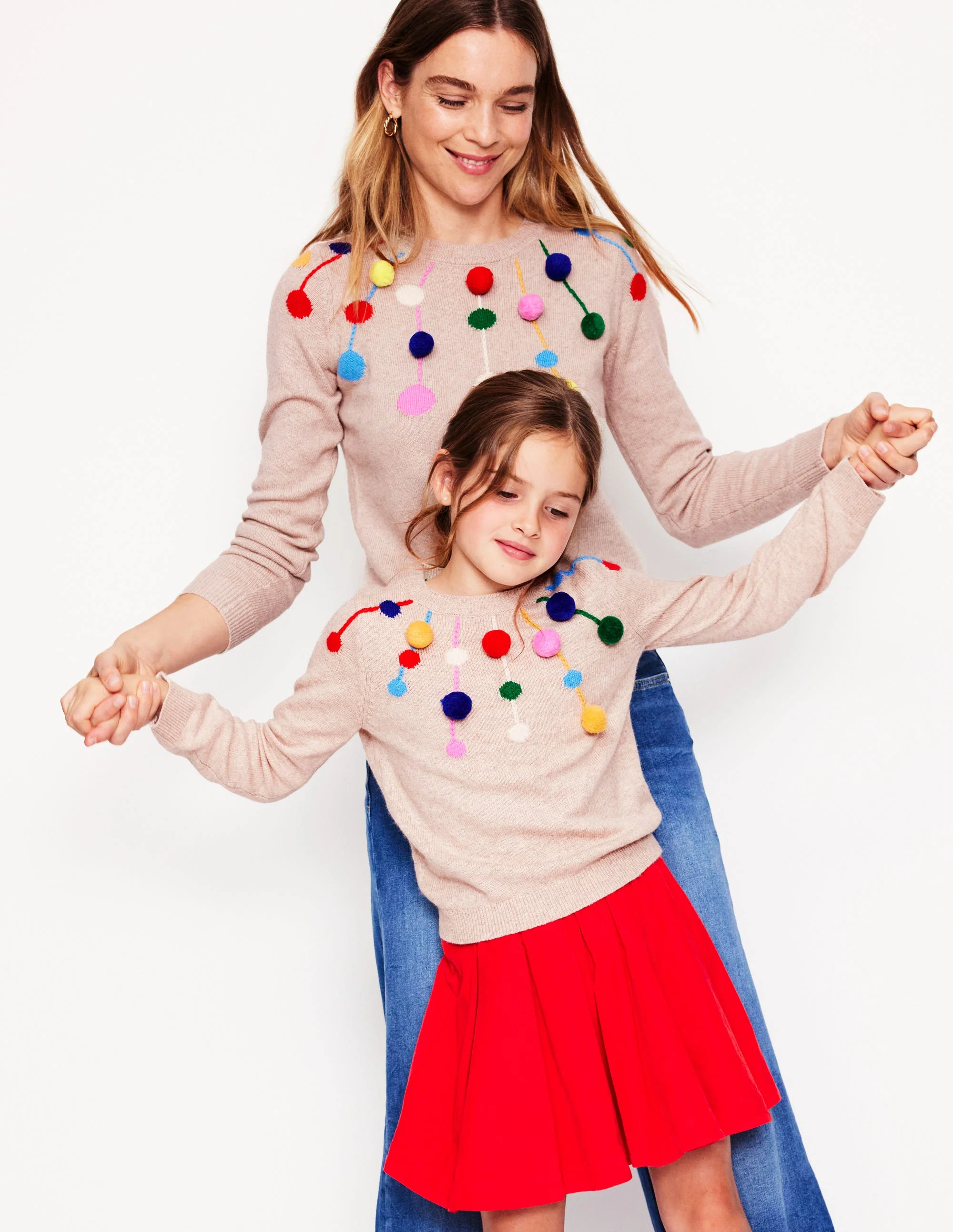 Pullover mit Bommeln-Haferbeige Bommel - Image 4