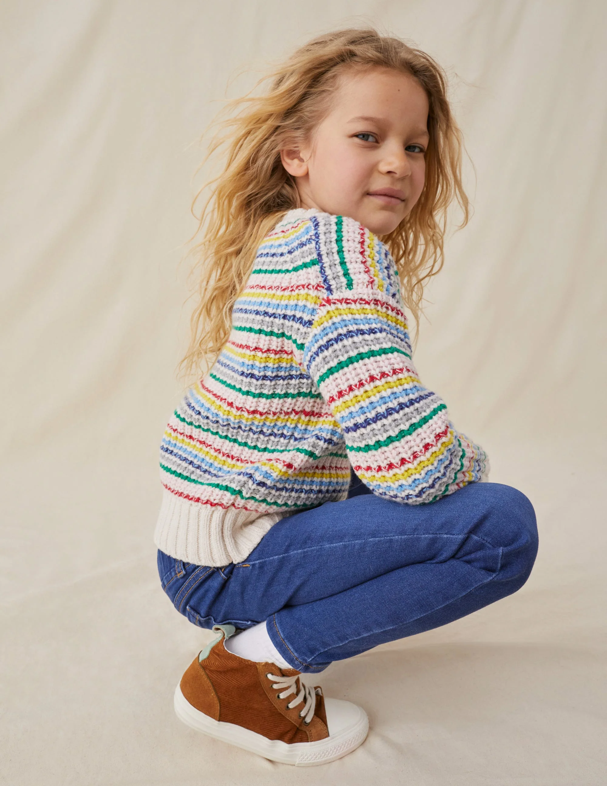 Pullover mit breiten Streifen-Naturweiß Bunt Gestreift - Image 4
