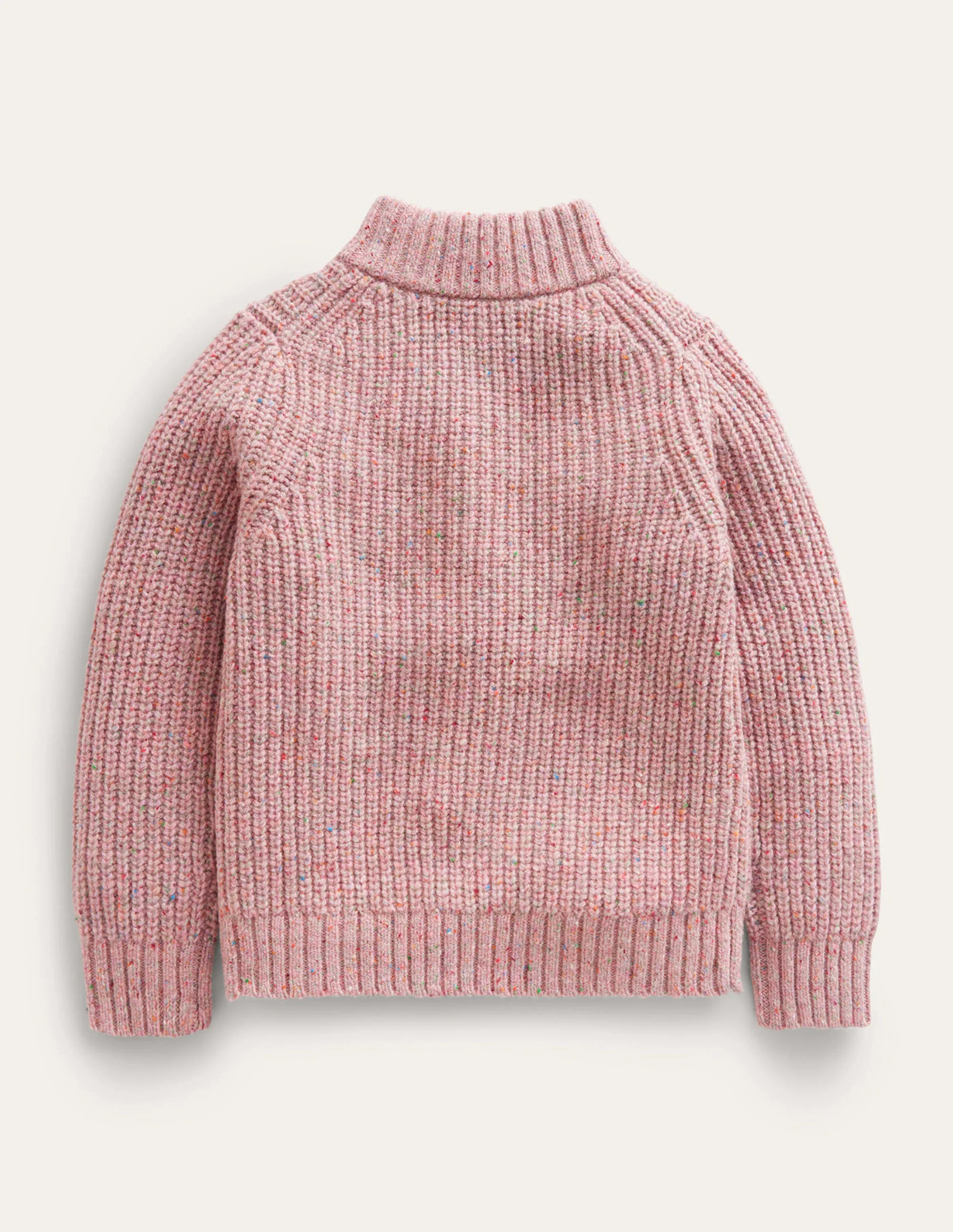 Pullover mit Halbreißverschluss-Blassrosa Aufgerauht - Image 2