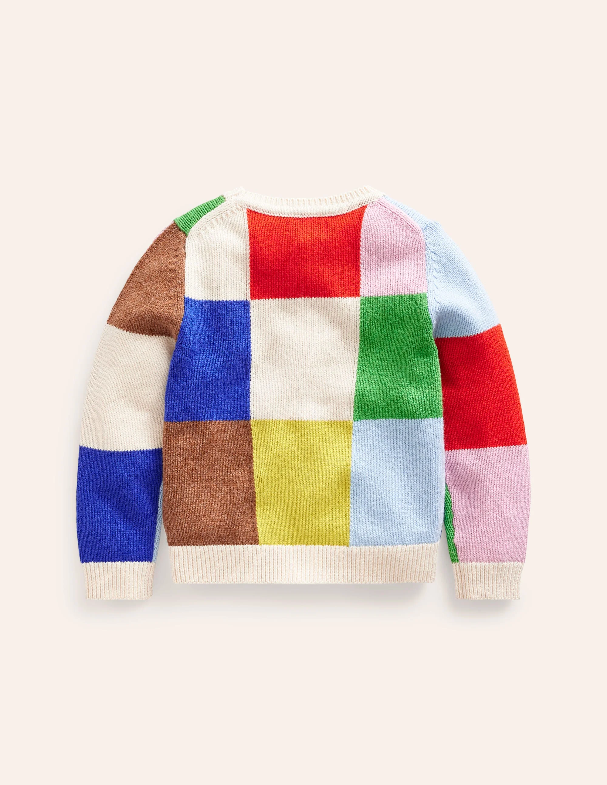 Pullover mit Patchwork-Karo-Bunt Blockfarben Äpfel - Image 4