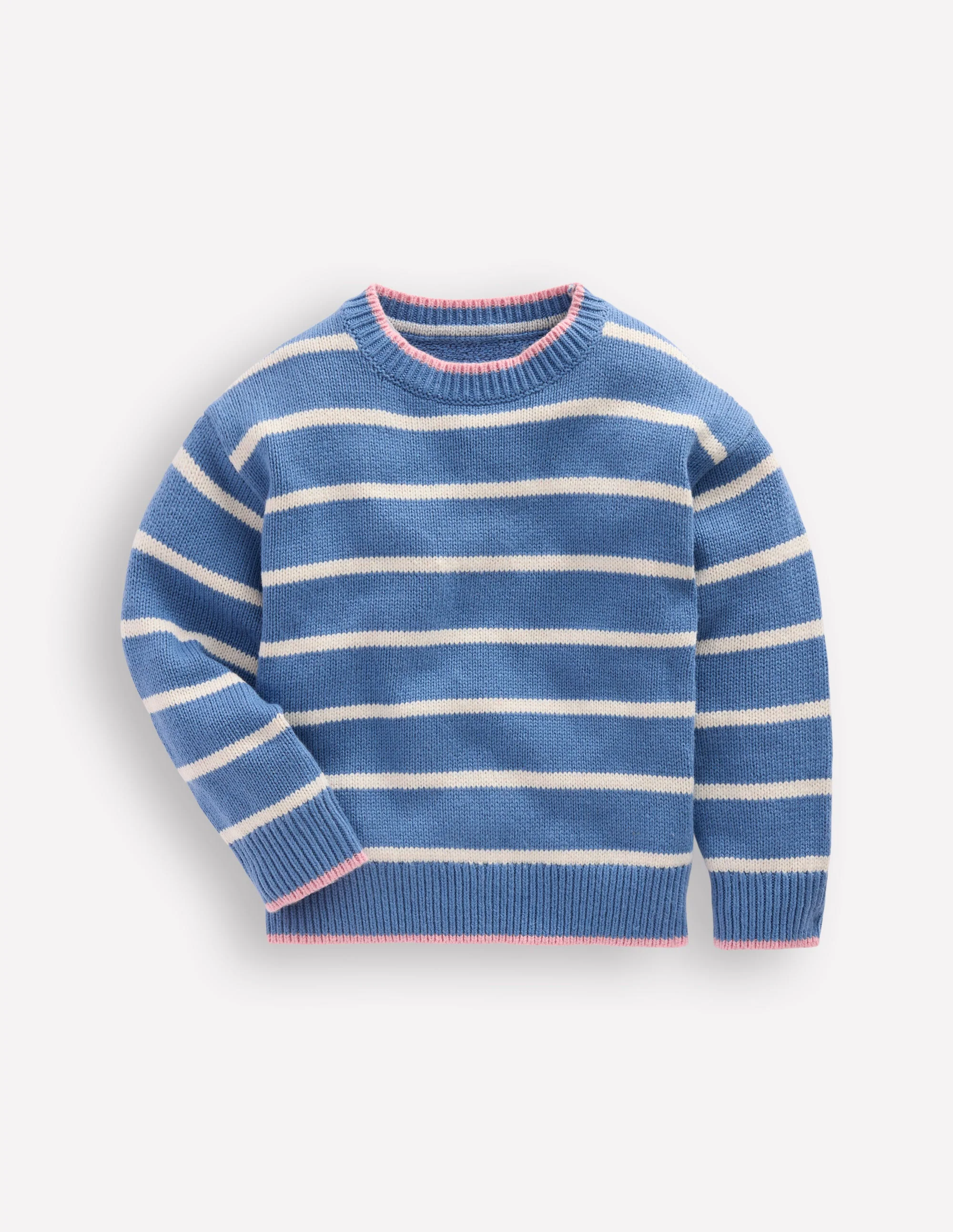 Pullover mit überschnittener Schulter-Silbersee Blau/Beige Meliert - Image 3