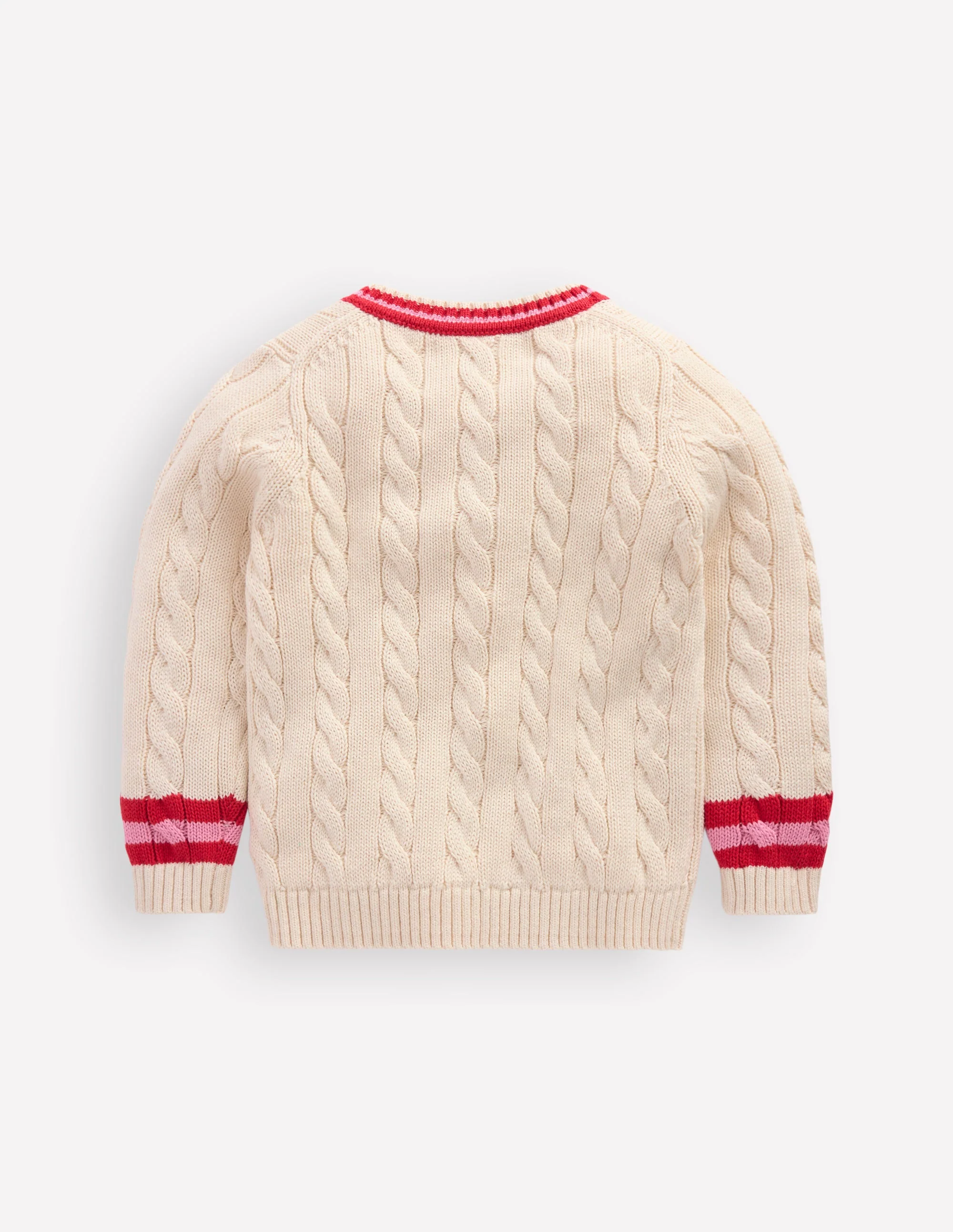 Pullover mit V-Ausschnitt und Zopfmuster-Anenome - Image 2