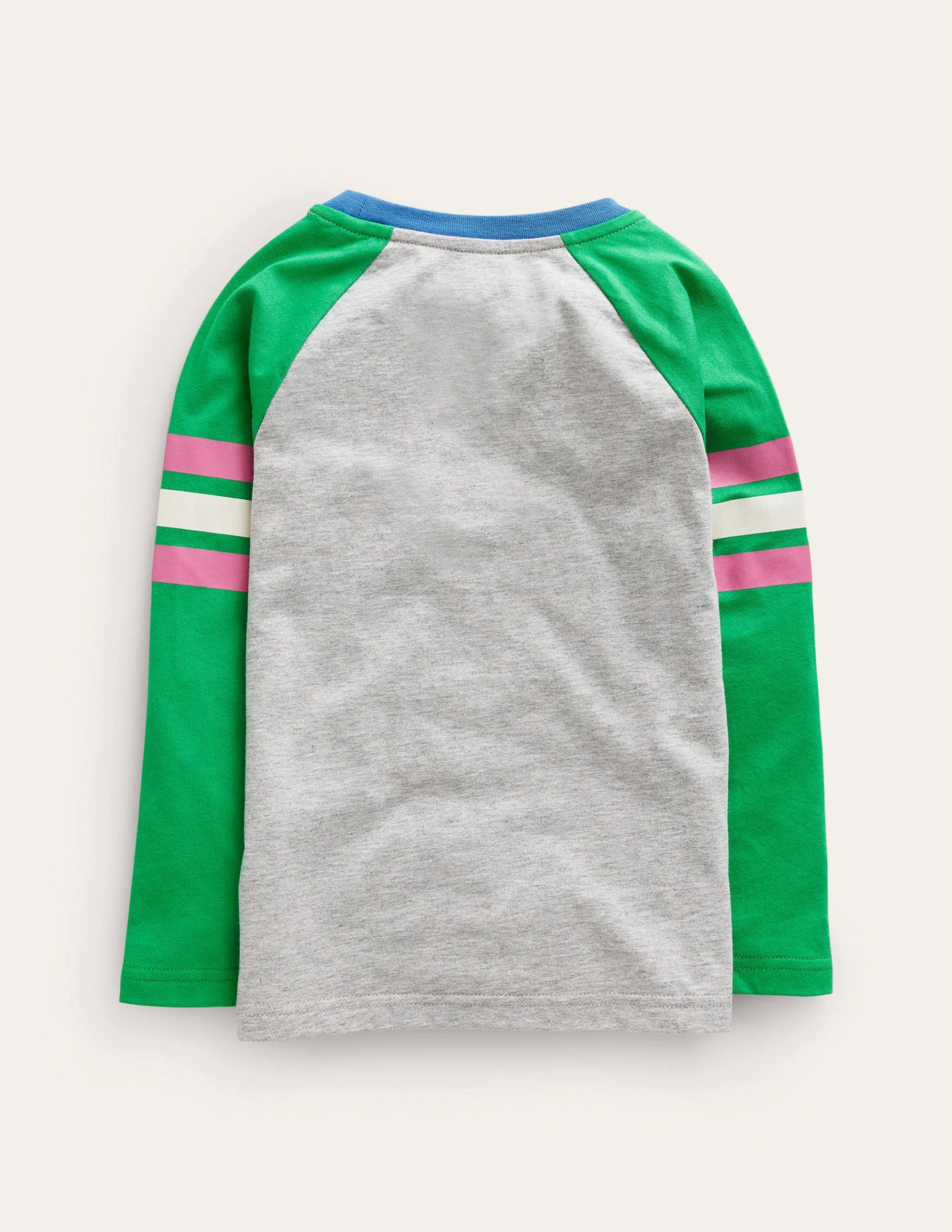 Raglan-T-Shirt mit Blockfarben-Grau meliert/Grün - Image 2