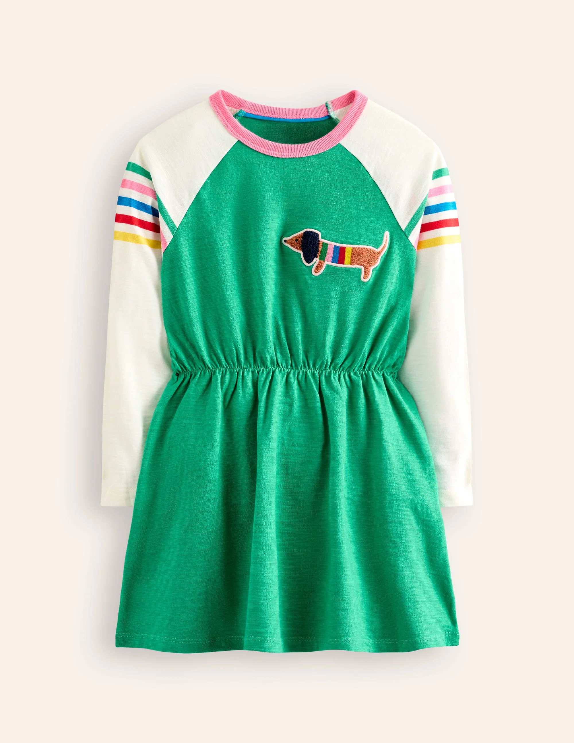 Raglankleid mit Logo-Topasgrün Dackel