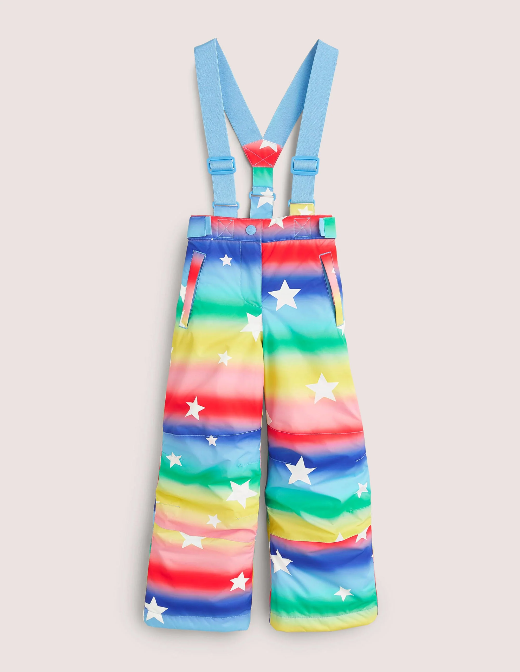 Rainbow Star Waterproof Dungaree Trousers-Regenbogen/Sterne, Schimmernd