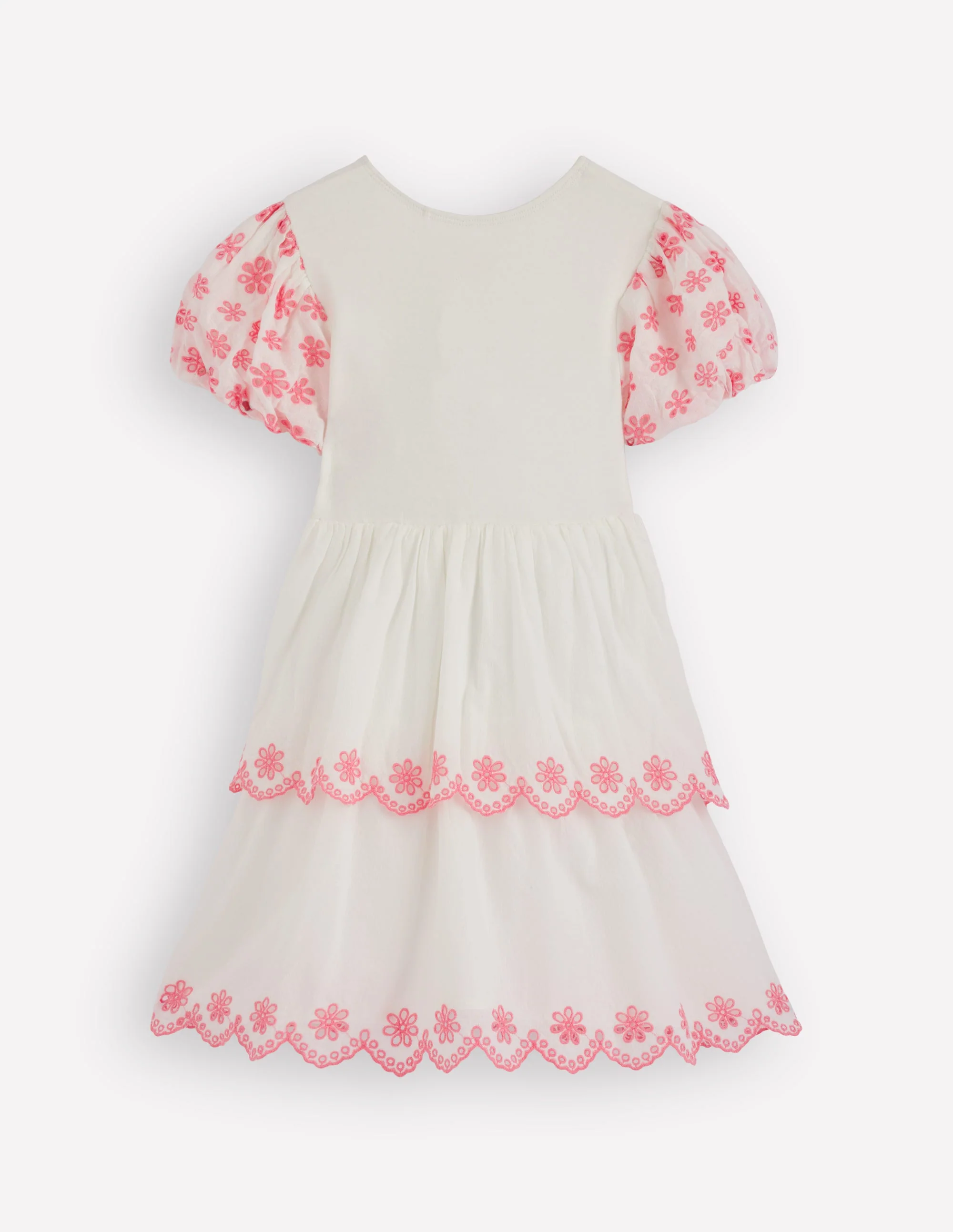 Rara Jerseykleid mit Lochstickerei-Sanftes Naturweiß/Lachsrosa - Image 2