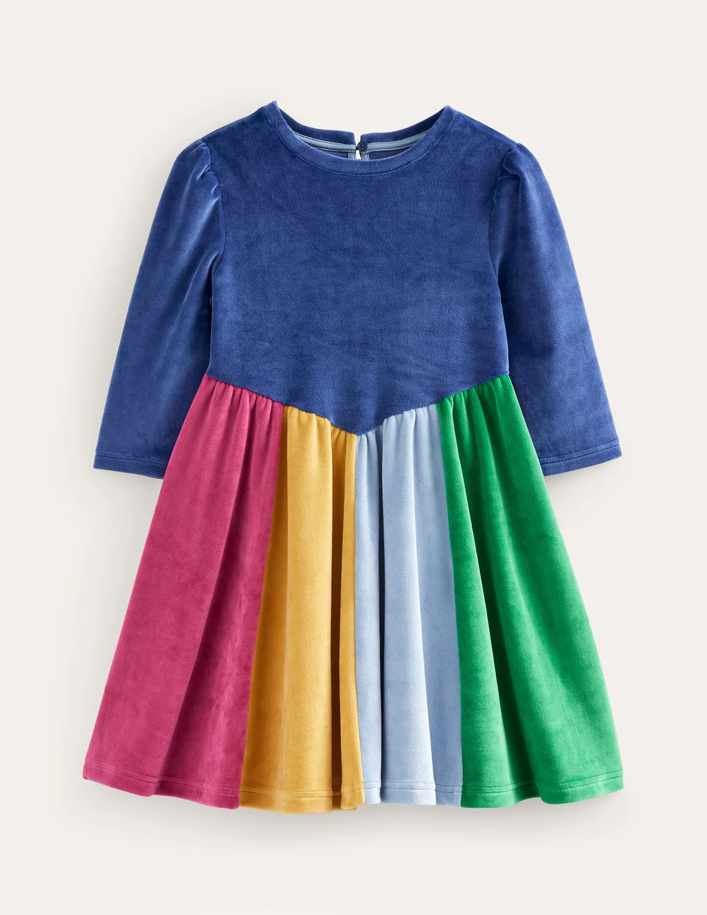 Regenbogen-Kleid aus Samt-Bunt, Regenbogenfarben