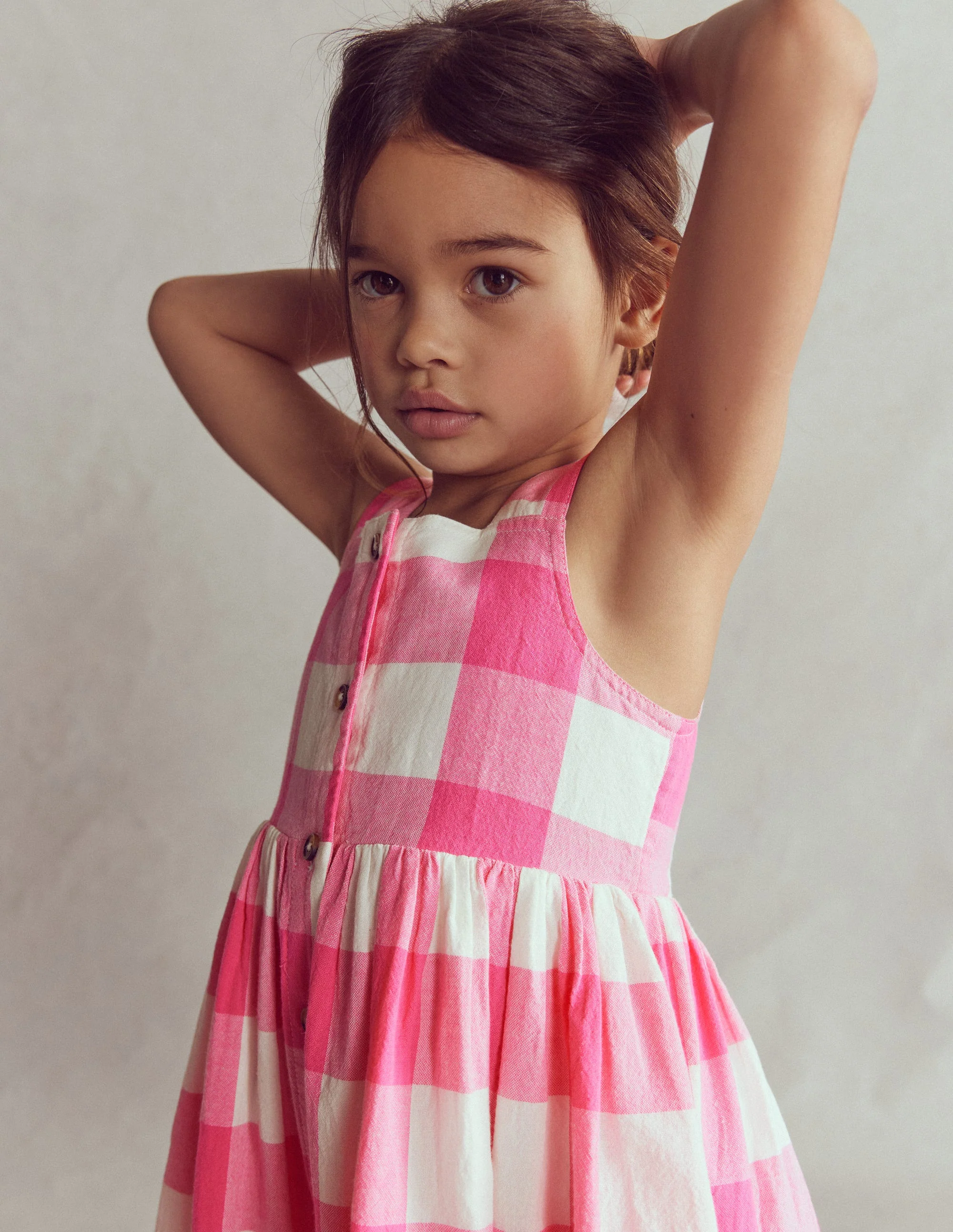 Remy Kleid mit durchgehender Knopfleiste-Kräftiges Rosa Vichykaro - Image 2