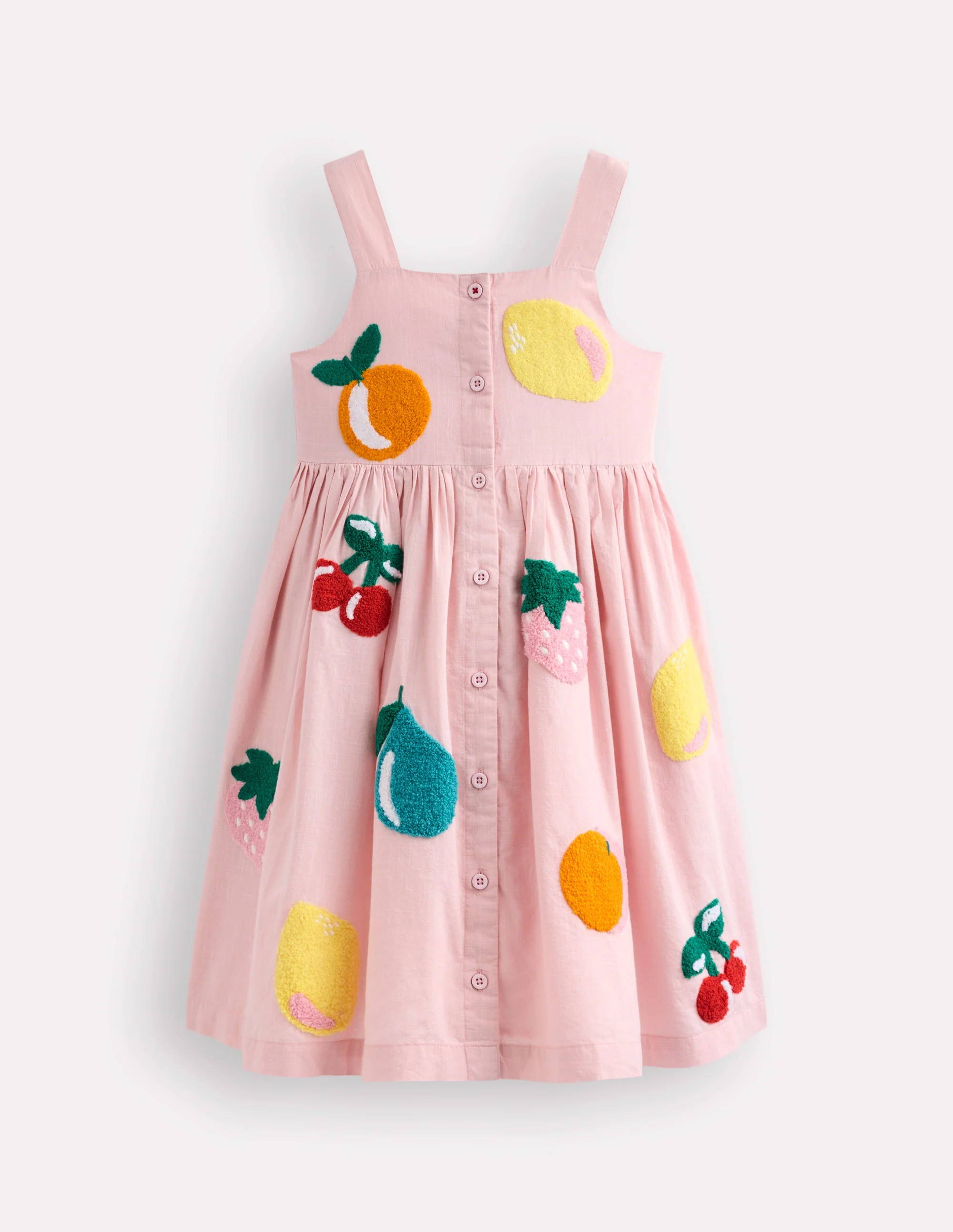 Remy Kleid mit durchgehender Knopfleiste-Kreiderosa Bouclé Obst - Image 2
