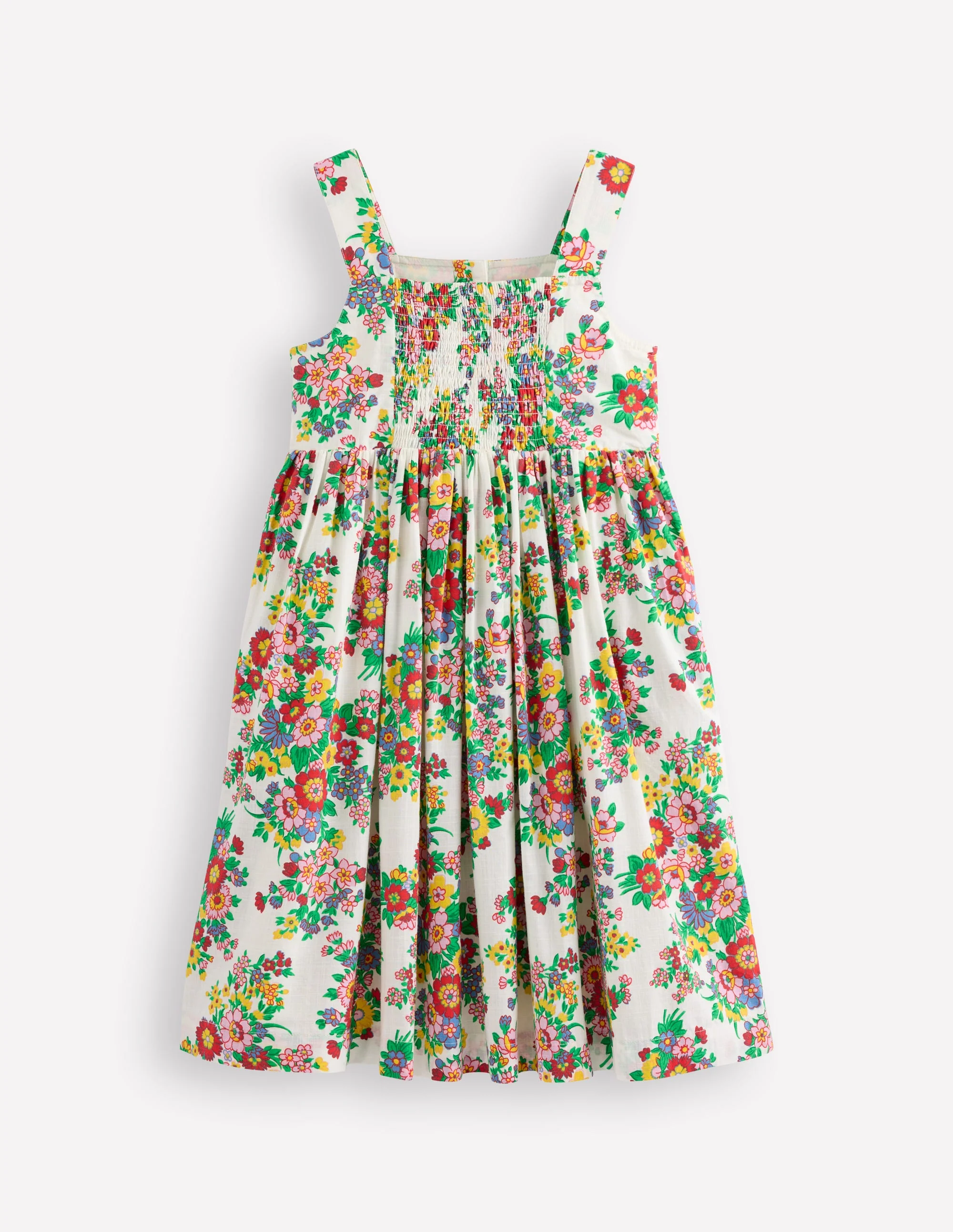Remy Kleid mit durchgehender Knopfleiste-Naturweiß Blumenstrauß - Image 2