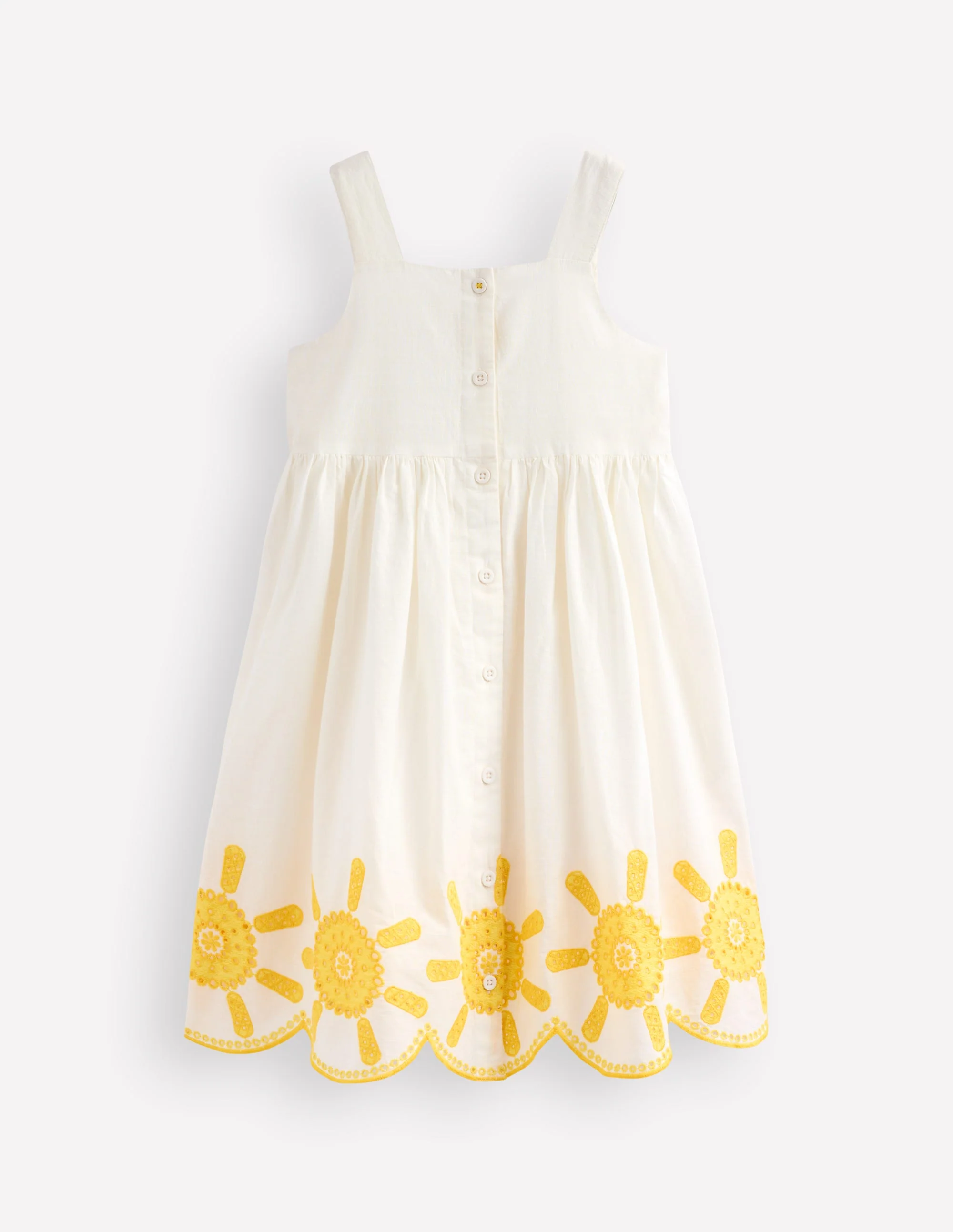 Remy Kleid mit durchgehender Knopfleiste-Naturweiß, Sonnenschein - Image 2