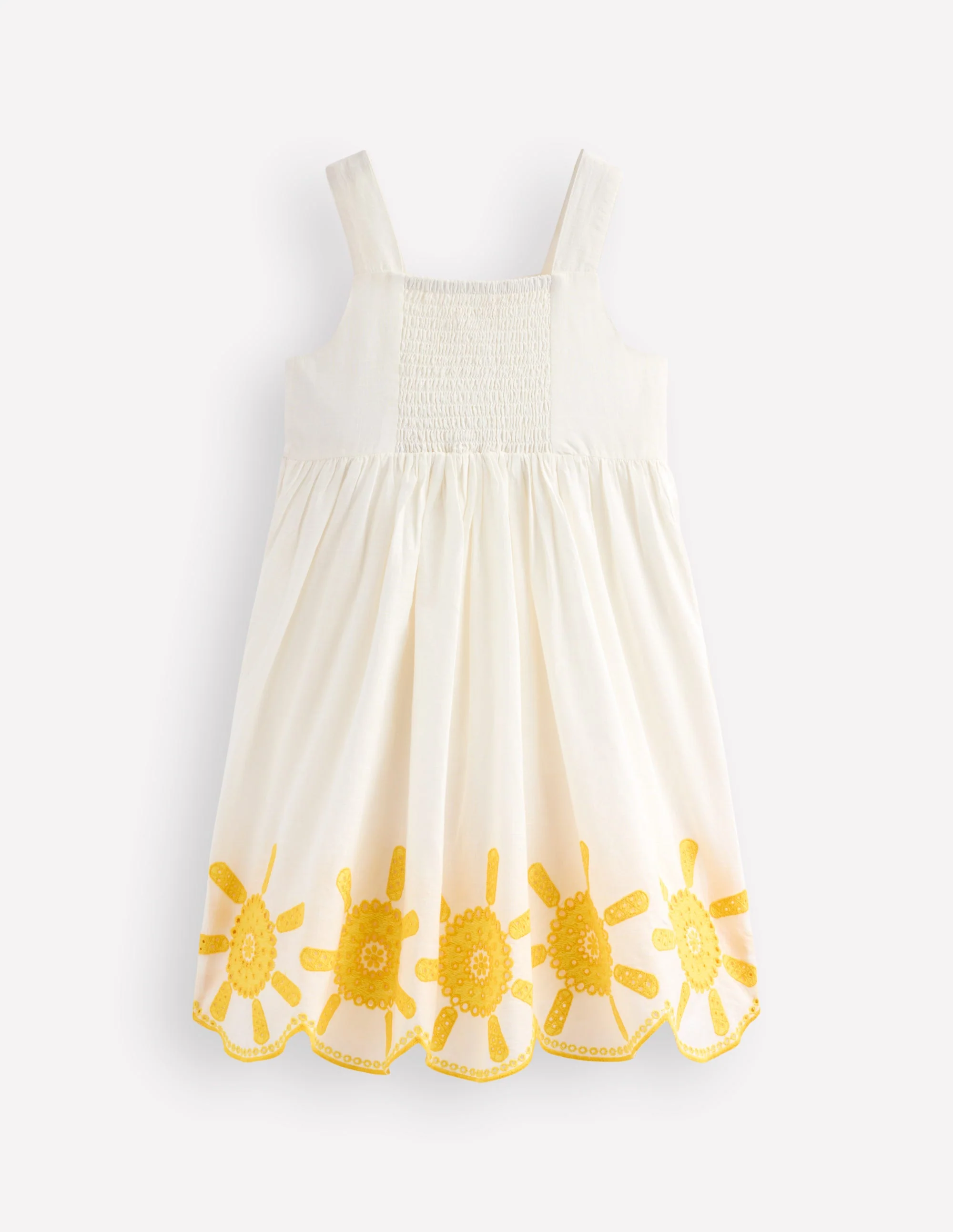 Remy Kleid mit durchgehender Knopfleiste-Naturweiß, Sonnenschein - Image 3