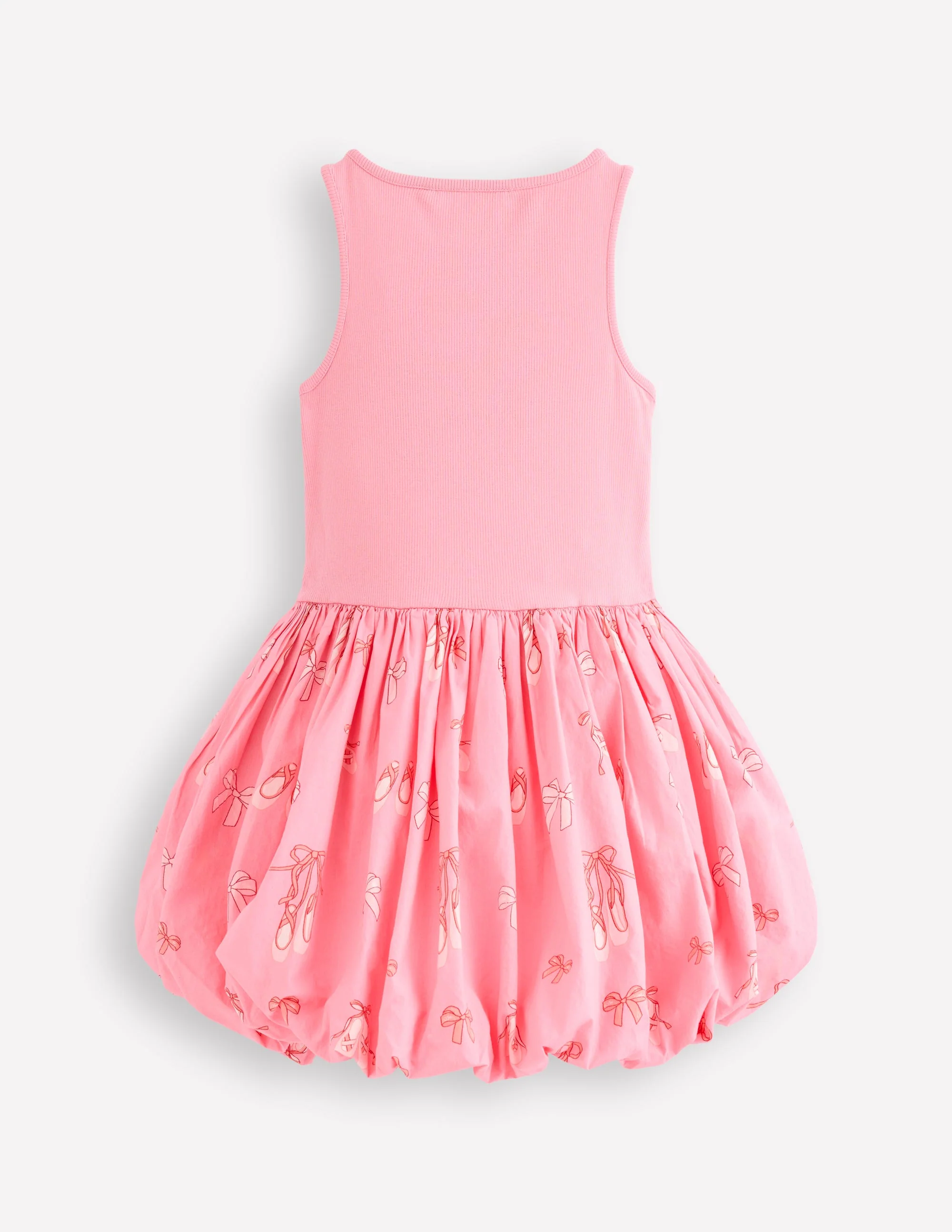 Rippstrick-Kleid mit Ballonsaum-Vintage-Rosa Ballettschuhe - Image 2