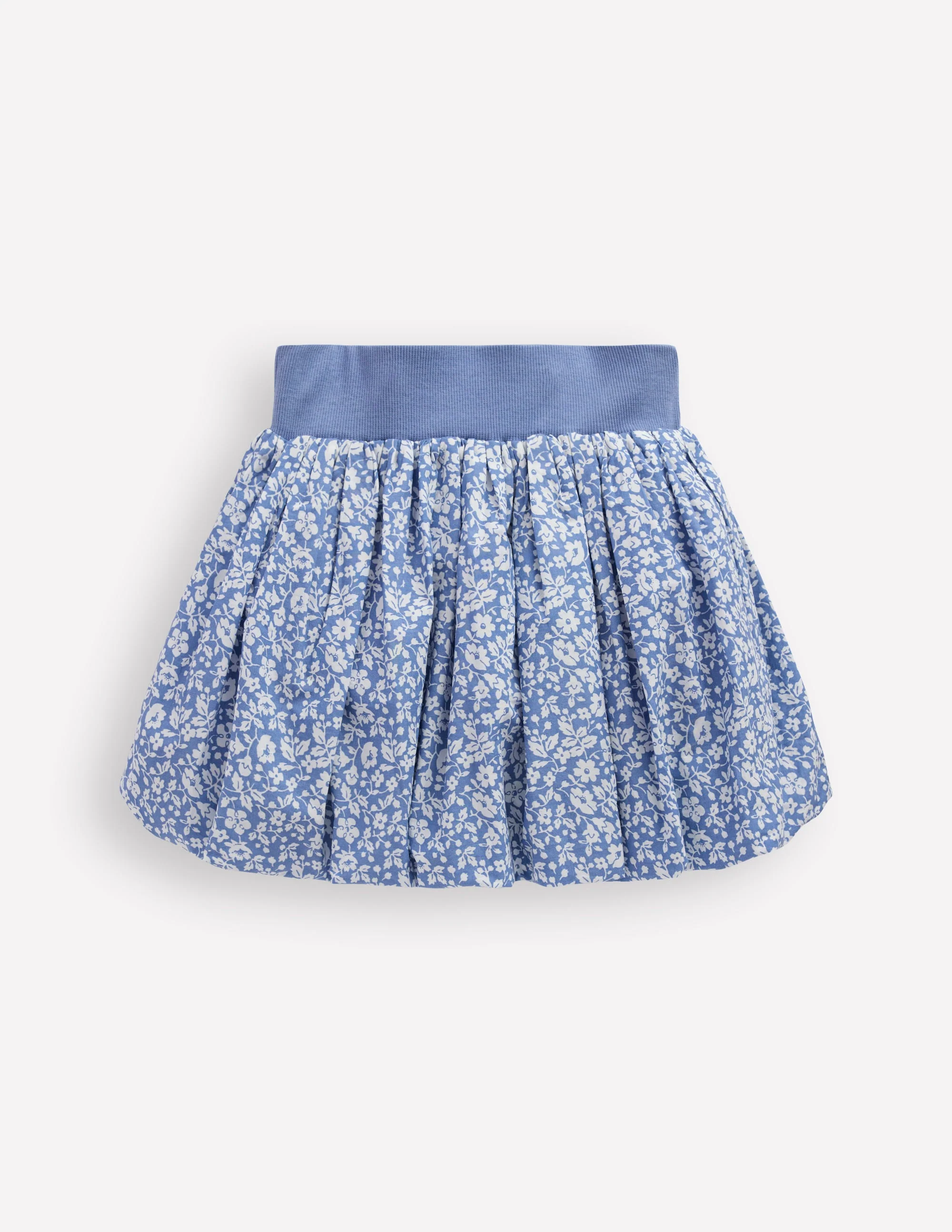 Rock mit Ballonsaum-Wellenblau Vintage Kleines Blumenmuster