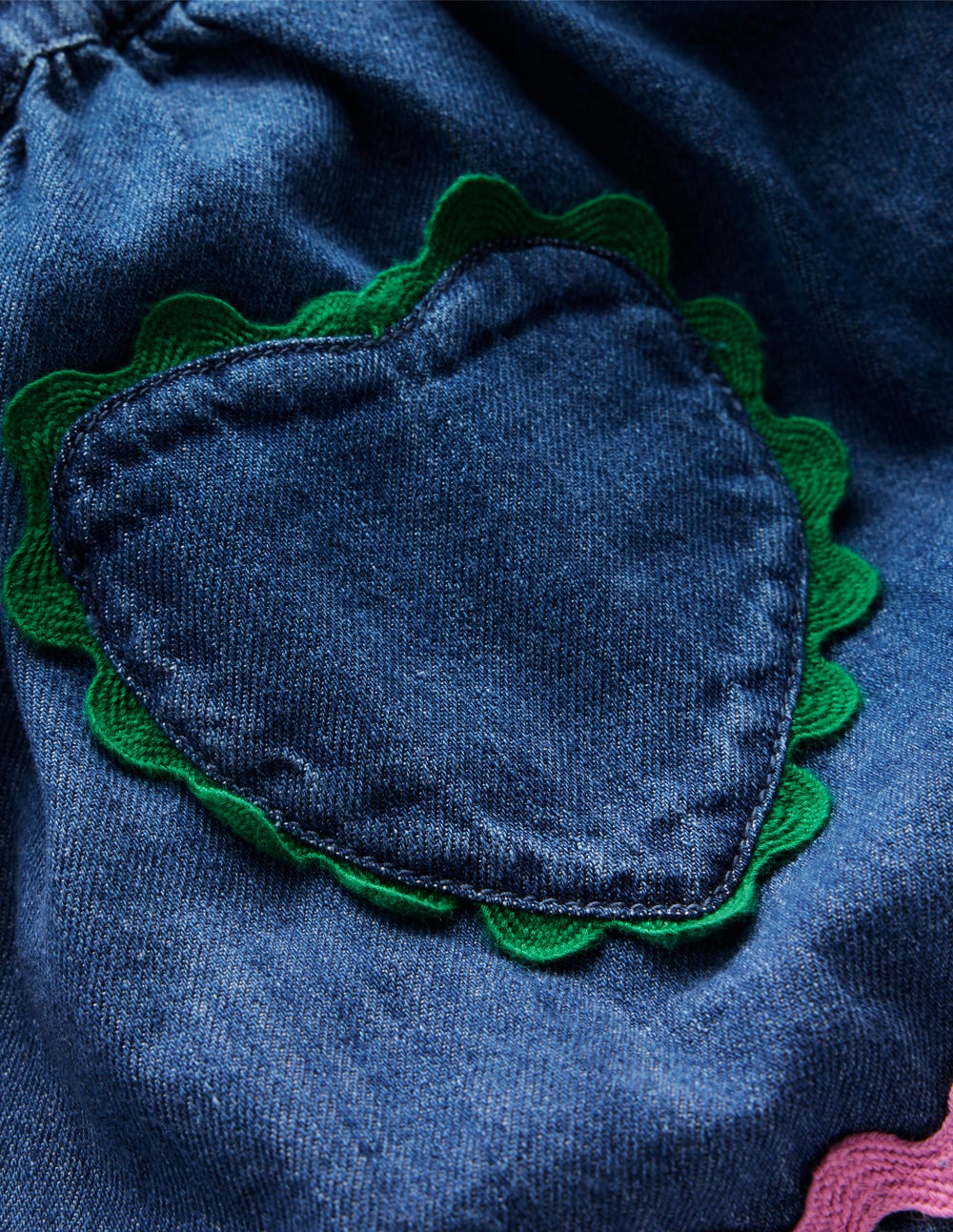 Rock mit Zackenlitze-Mittlere Mischung Denim - Image 3