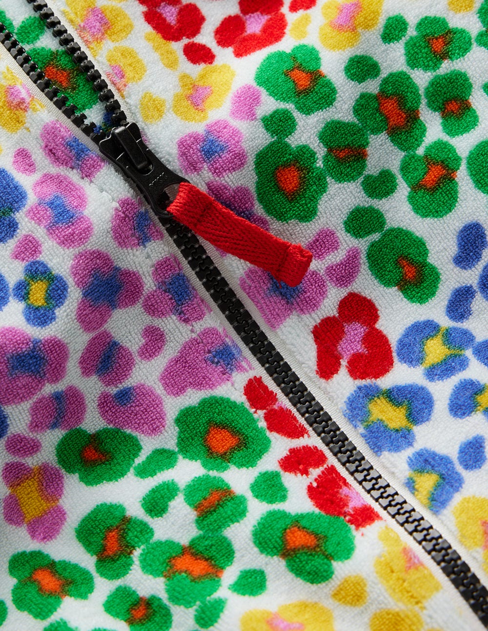 Romie Frottee-Badeponcho mit Reißverschluss-Bunt, Regenbogenfarbenes Leopardenmuster - Image 3