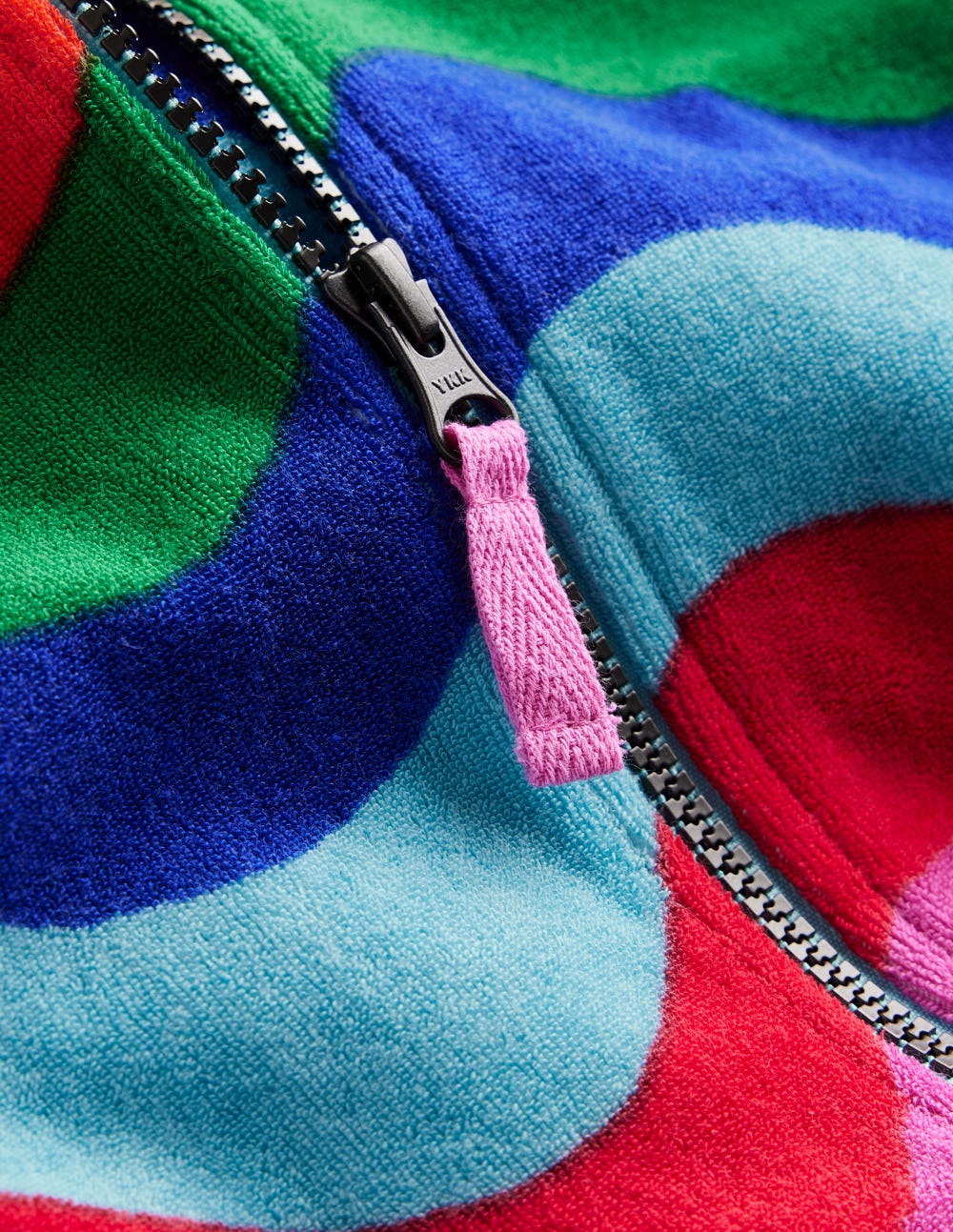 Romie Frottee-Badeponcho mit Reißverschluss-Bunt Wellen Streifen - Image 3