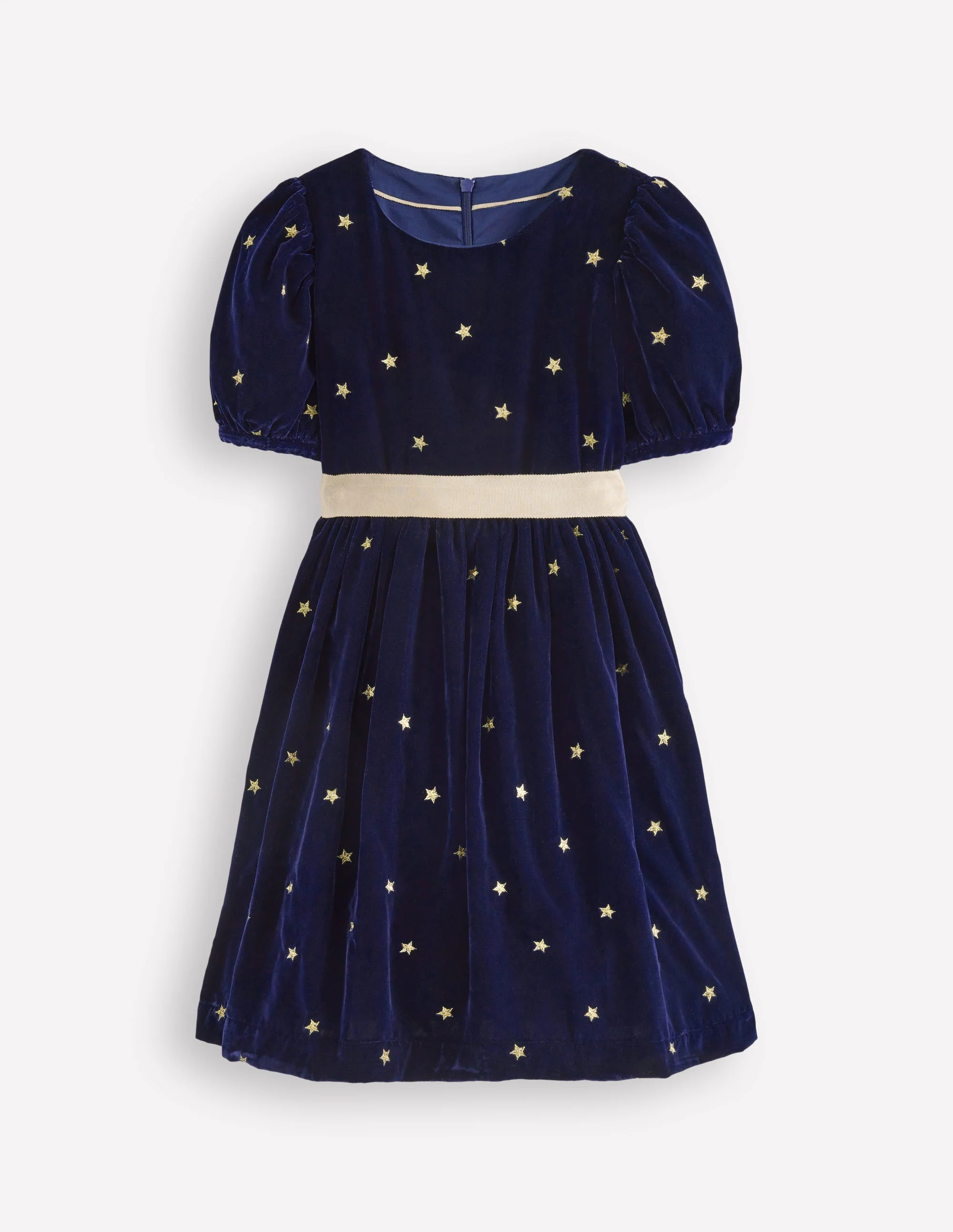 Samt-Partykleid-Schuluniform-Marineblau Gold Sterne - Image 5