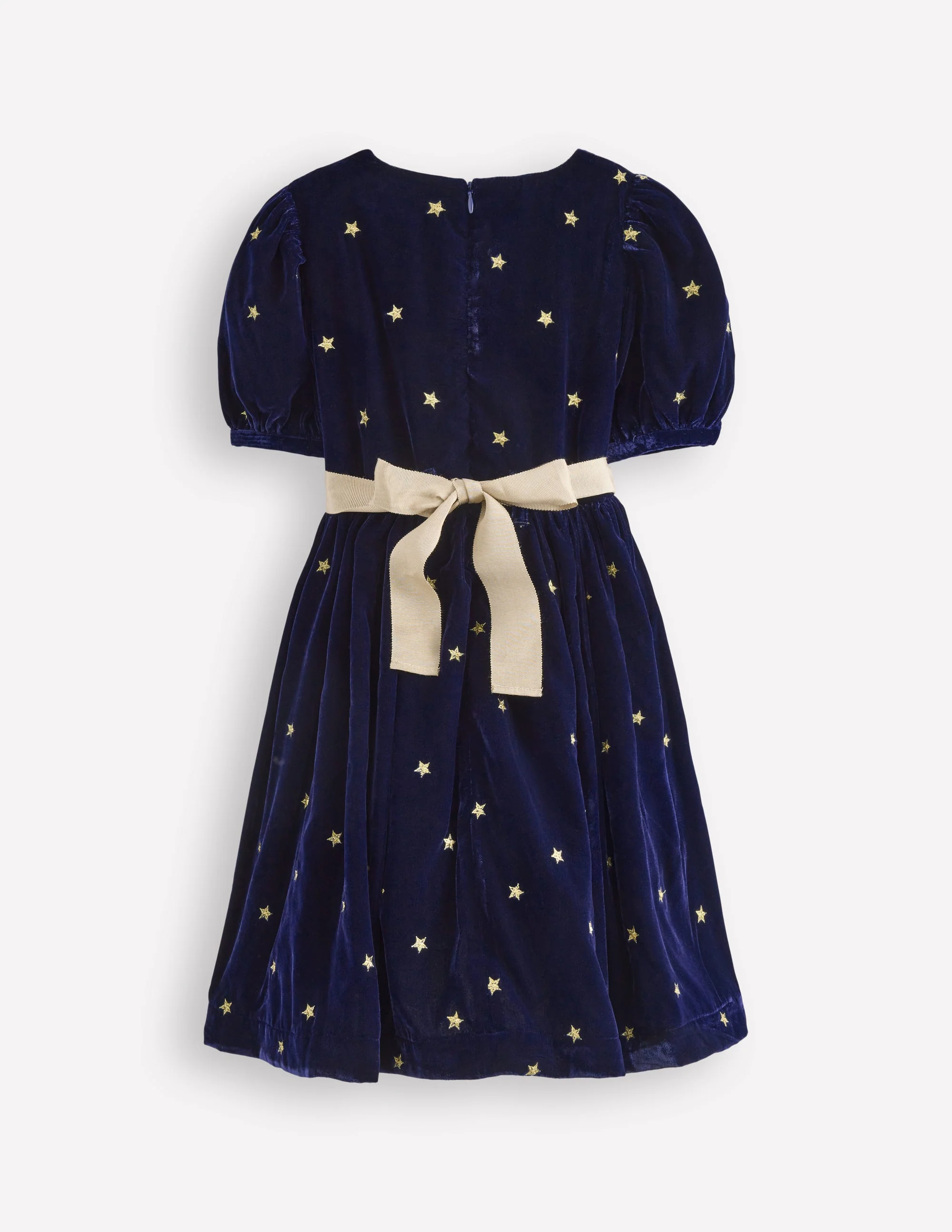 Samt-Partykleid-Schuluniform-Marineblau Gold Sterne - Image 6
