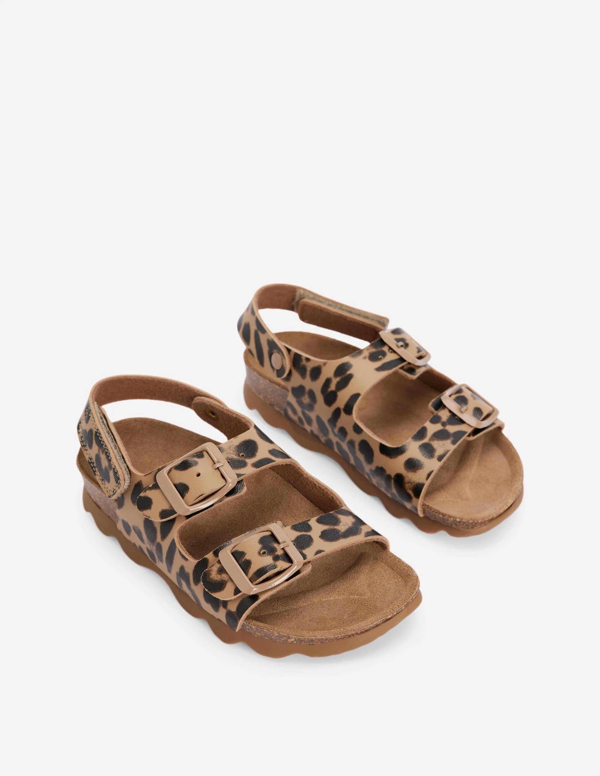 Sandalen in Blockfarben-Mohair, Leopardenmuster - Image 2