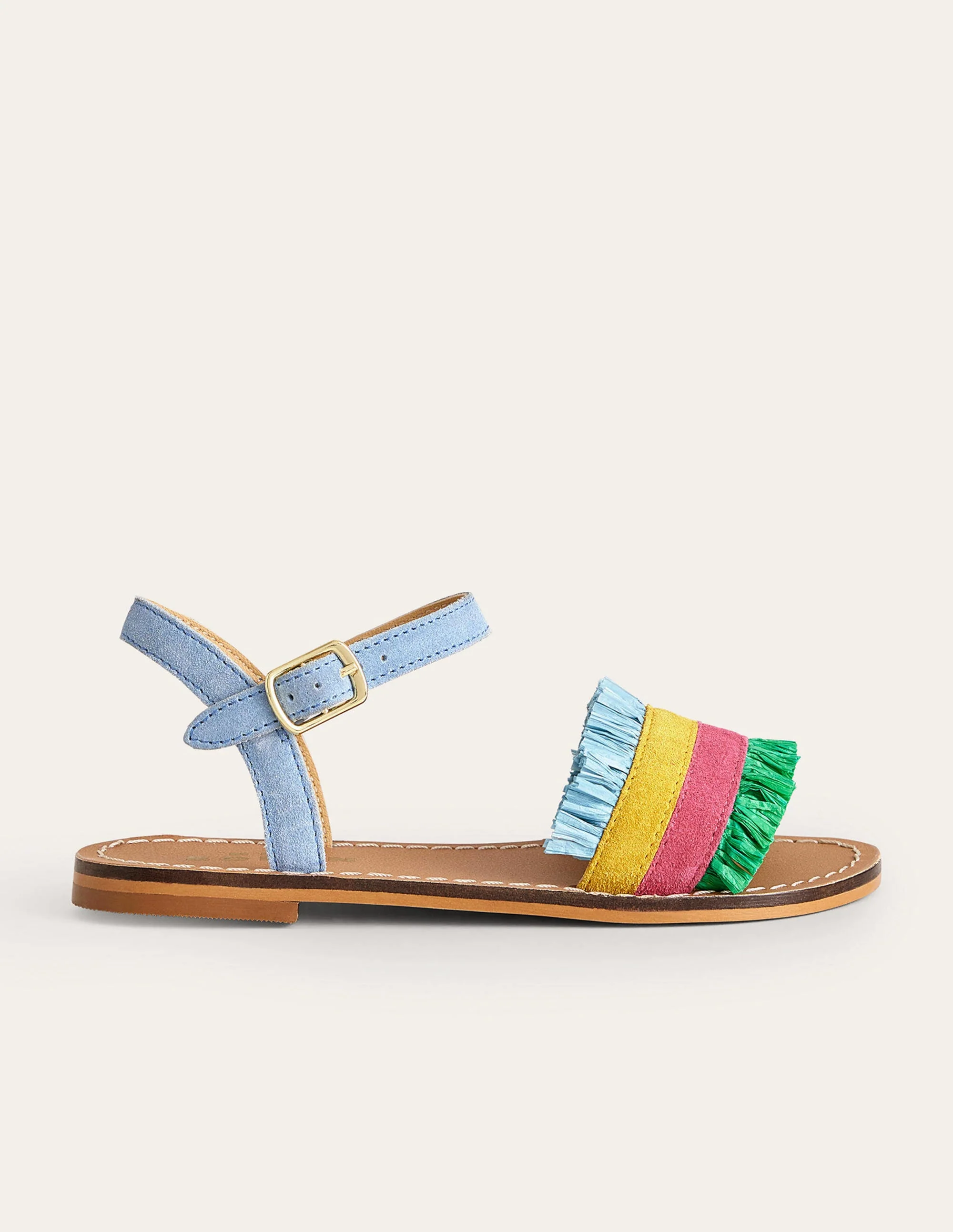 Sandalen mit Bastdetails-Bunt