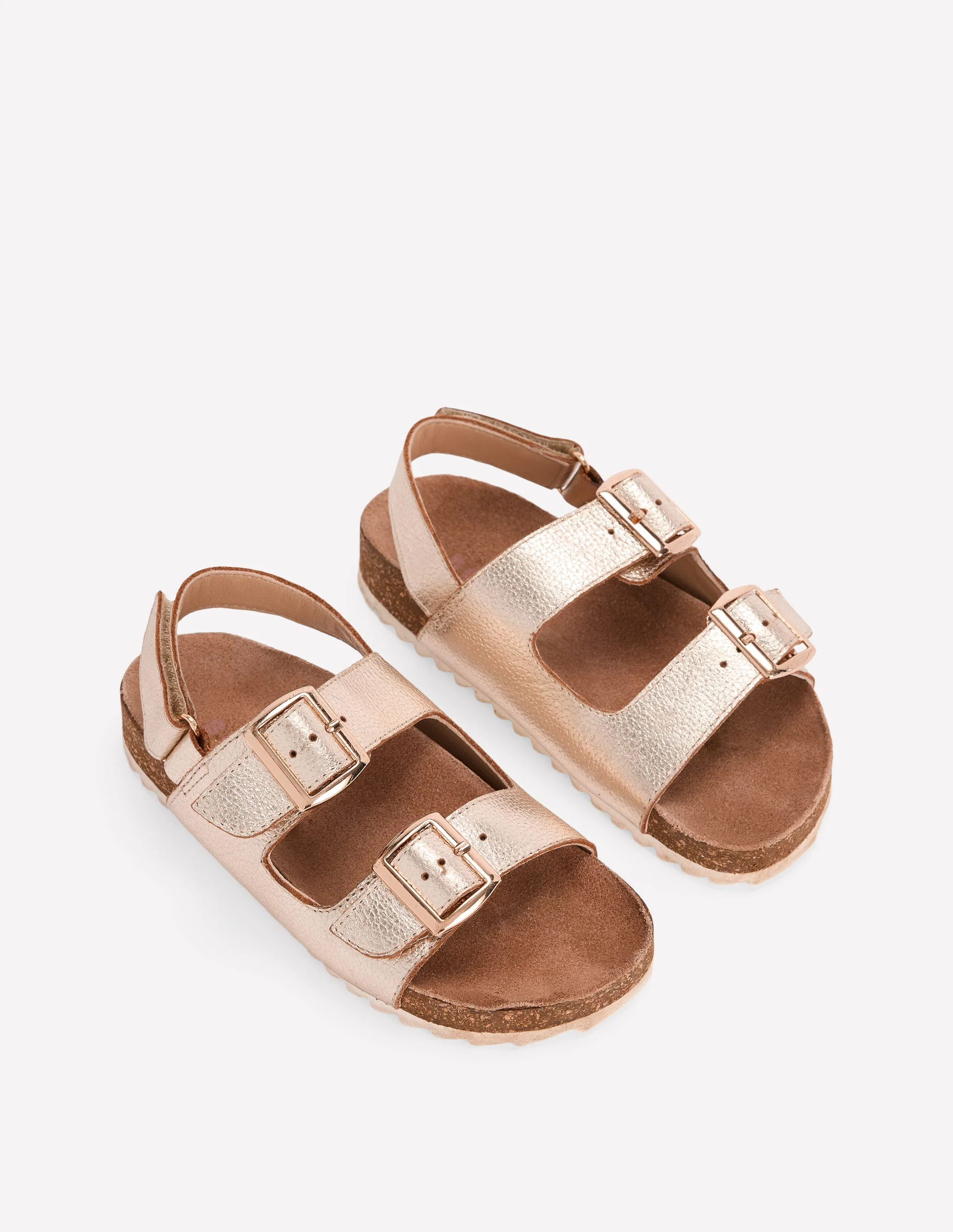 Sandalen mit Doppelriemen in Metallic-Optik-Gold - Image 2