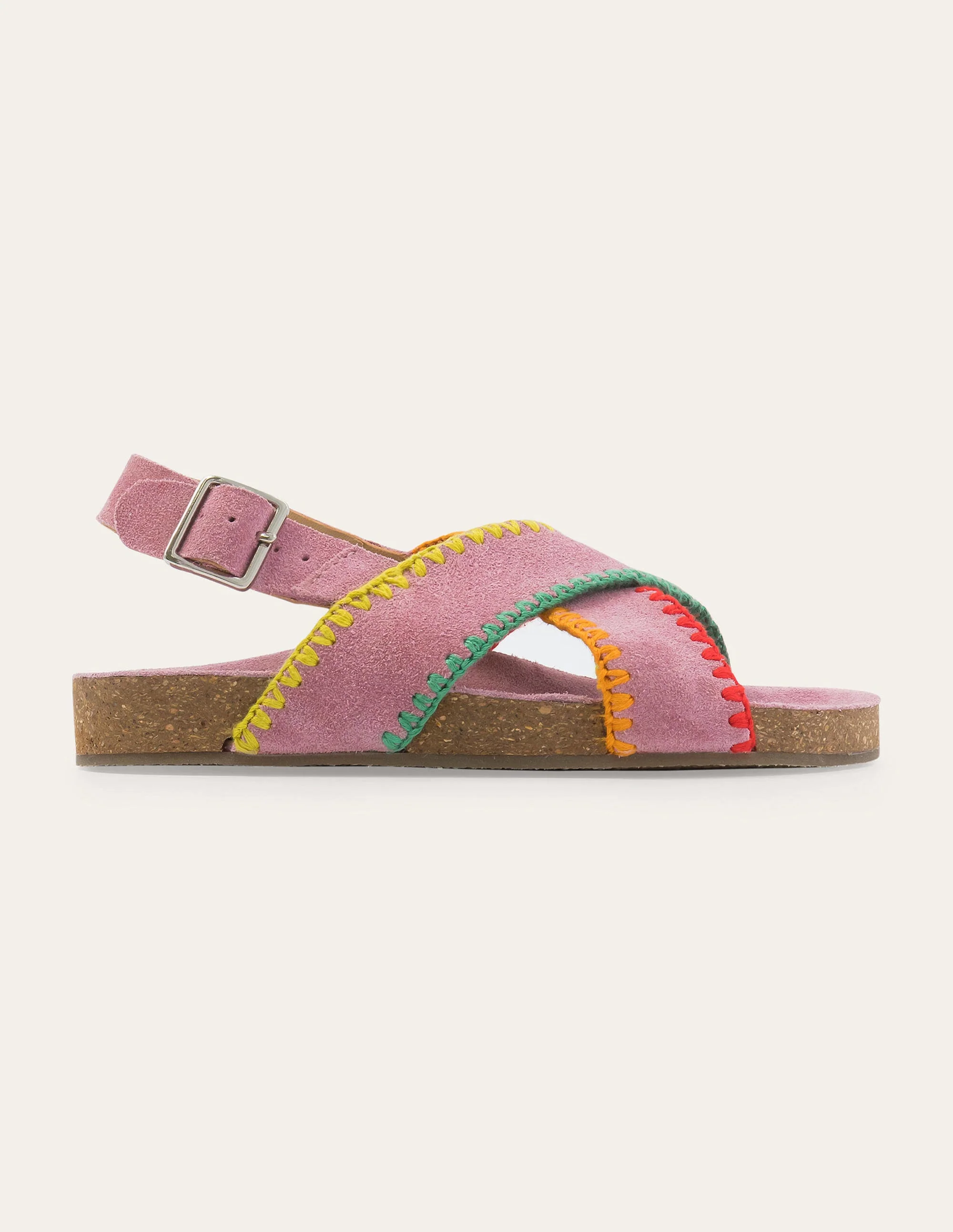 Sandalen mit gekreuzten Riemen-Helles Blütenrosa