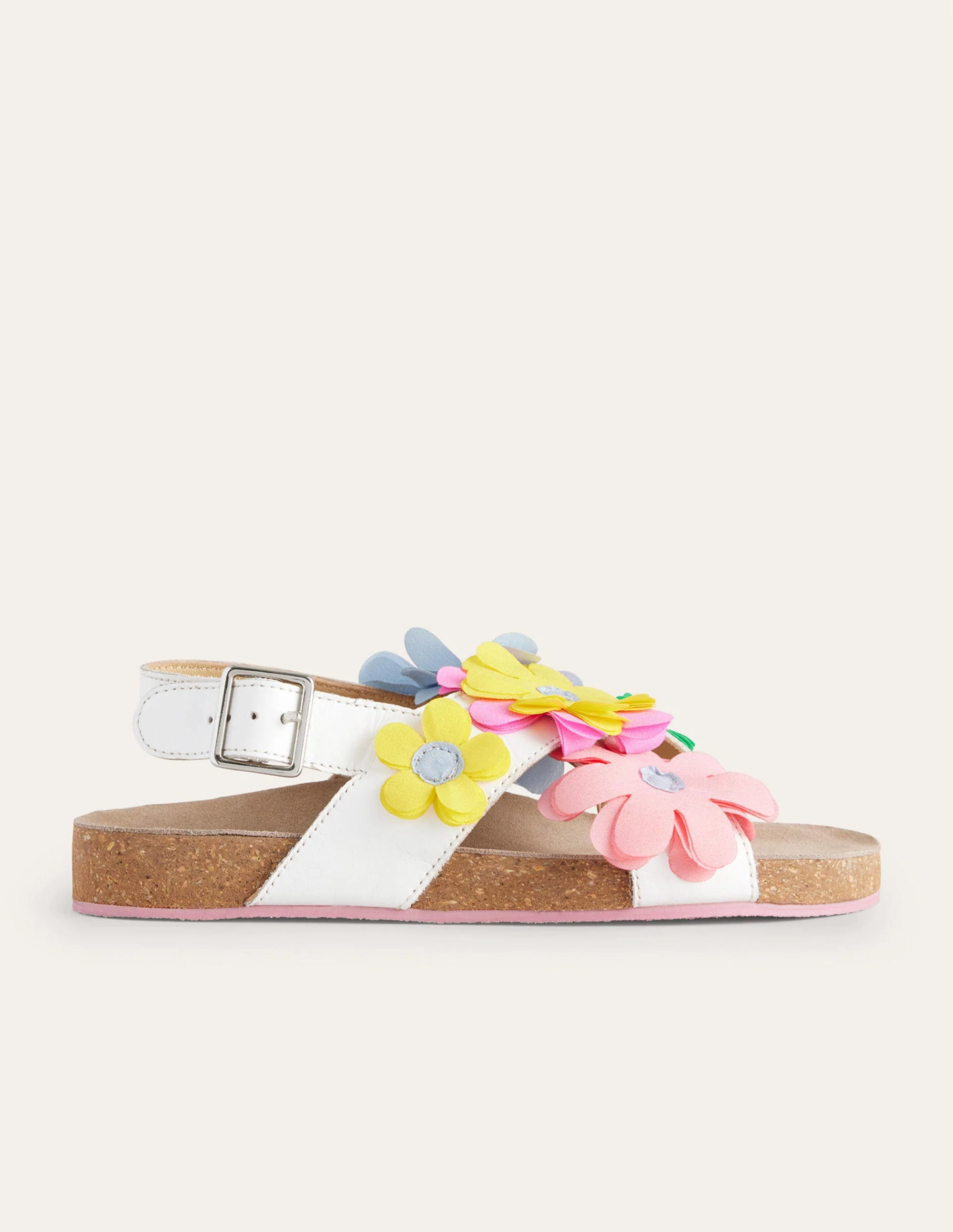 Sandalen mit gekreuzten Riemen-Weiß