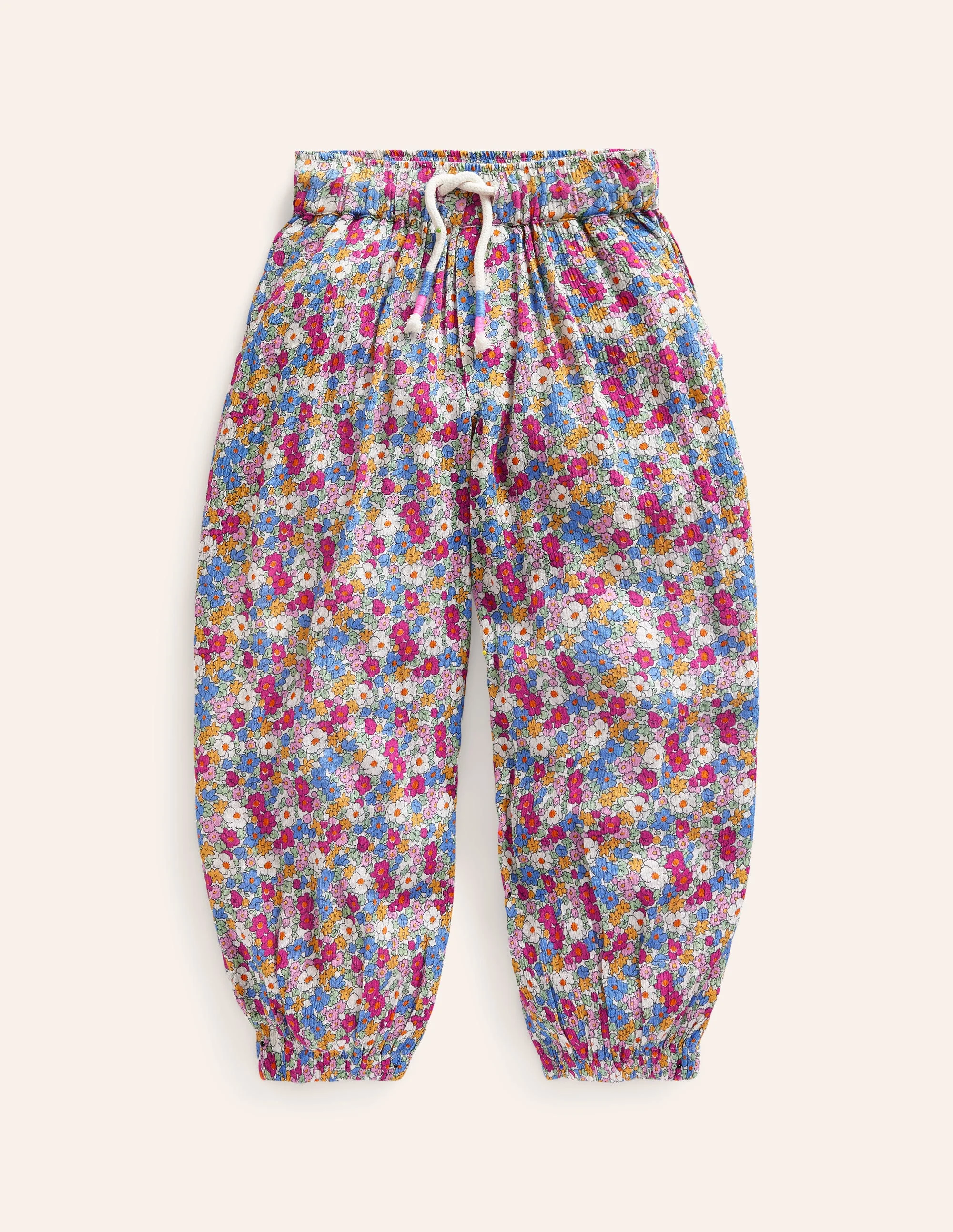 Schmal zulaufende Freizeithose-Festivalrosa Nautisch Blumenmuster