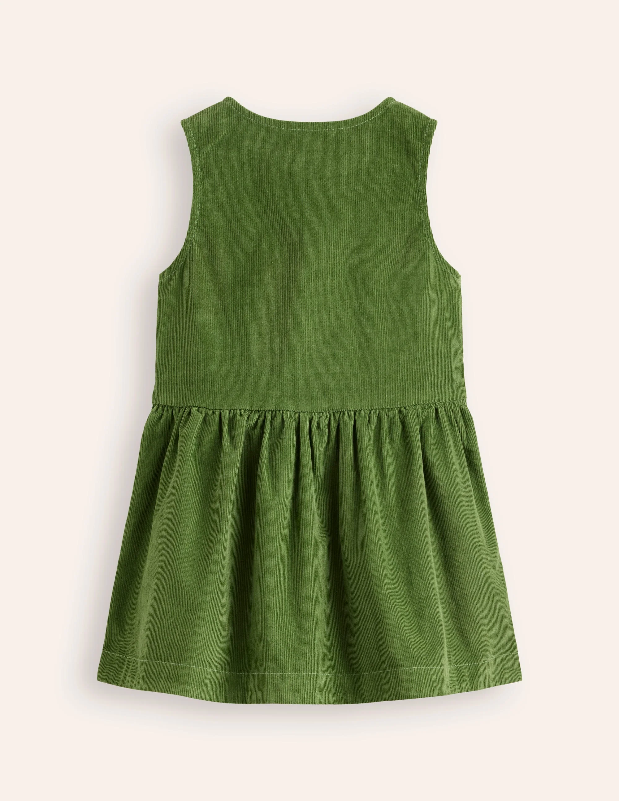 Schürzenkleid mit durchgehender Knopfleiste-Blattgrün Kordel - Image 2
