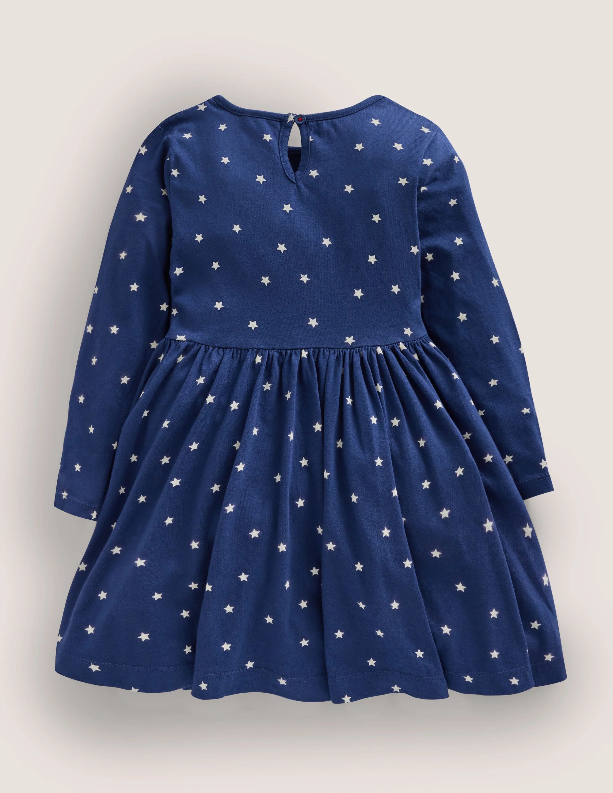 Schwingendes Kleid mit großer Applikation-Segelblau, Weihnachtssterne - Image 2