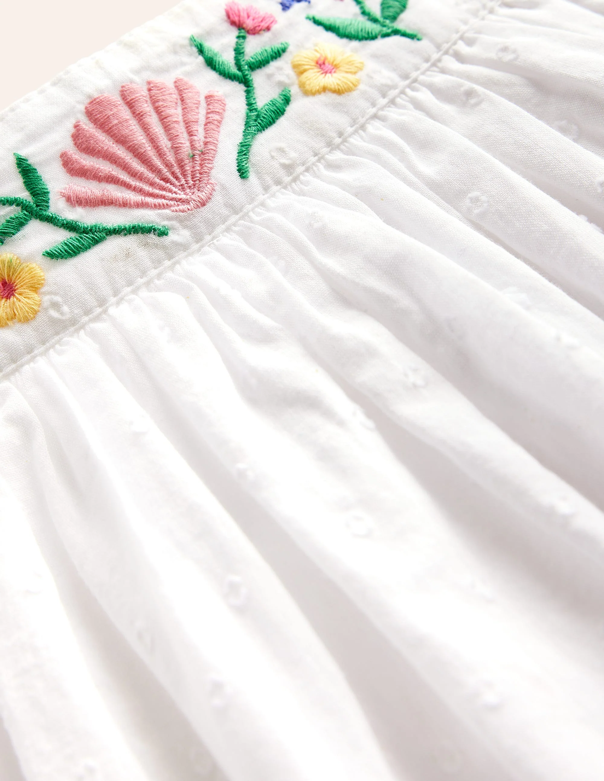 Schwingendes Kleid mit Stickerei-Naturweiß Riff - Image 3