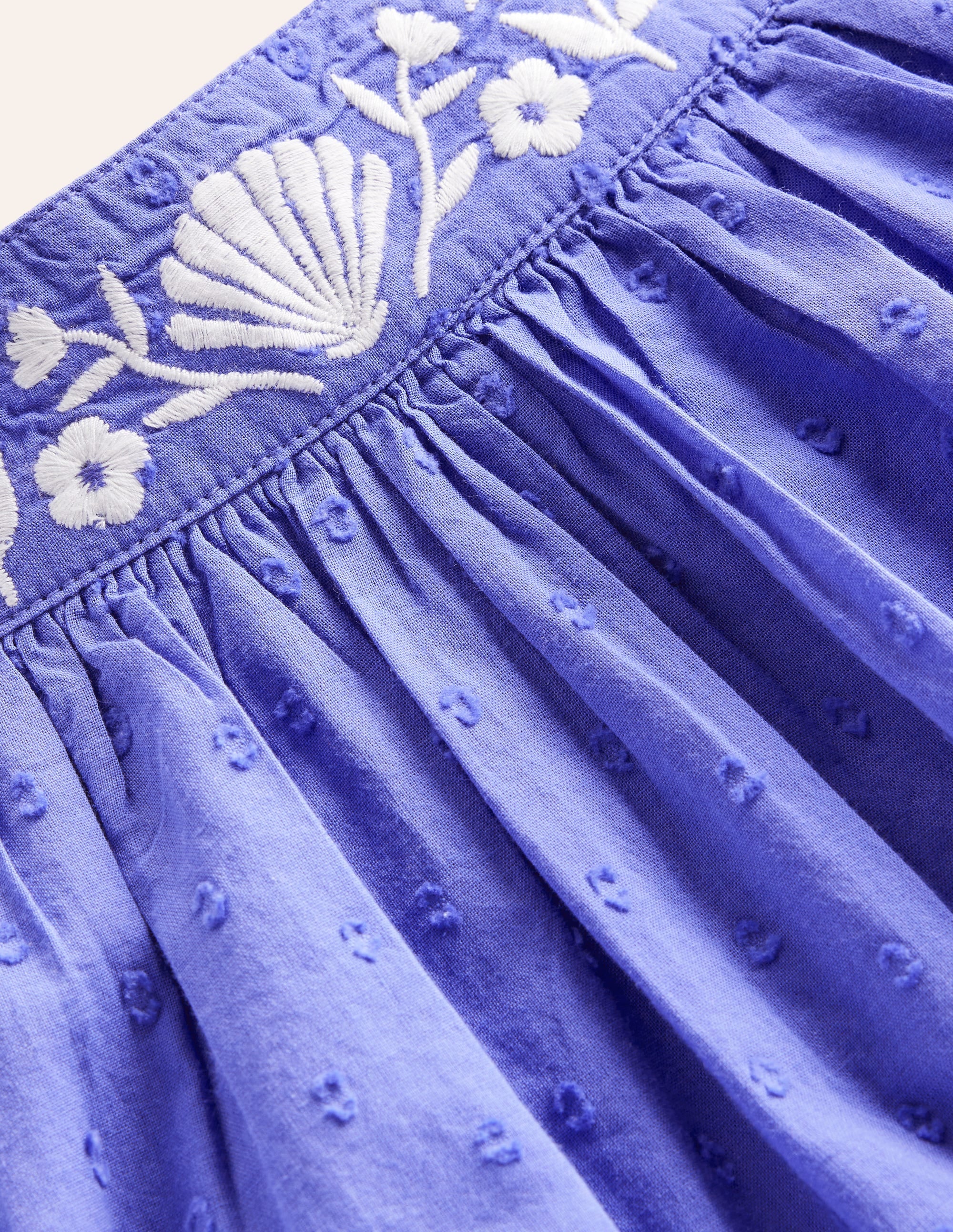 Schwingendes Kleid mit Stickerei-Tiefblau Riff - Image 3