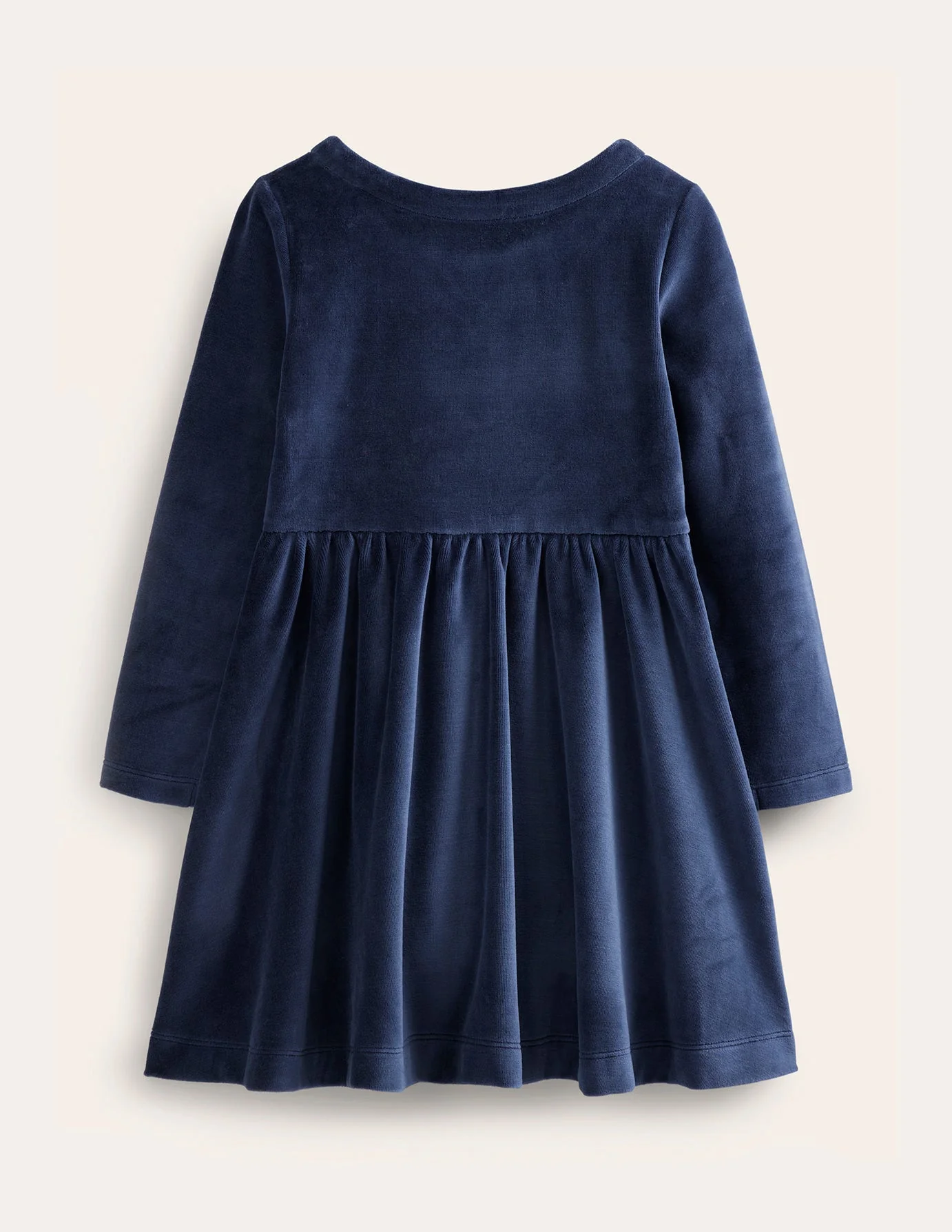 Schwingendes Velourskleid mit Applikationen-Französisches Marineblau Hase - Image 2