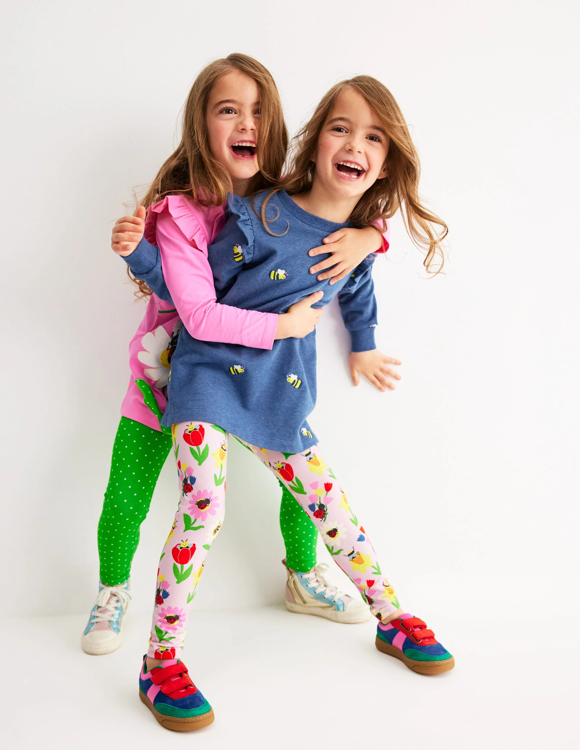 Set aus Sweat-Tunika und Leggings-Blau Meliert Bienen - Image 4