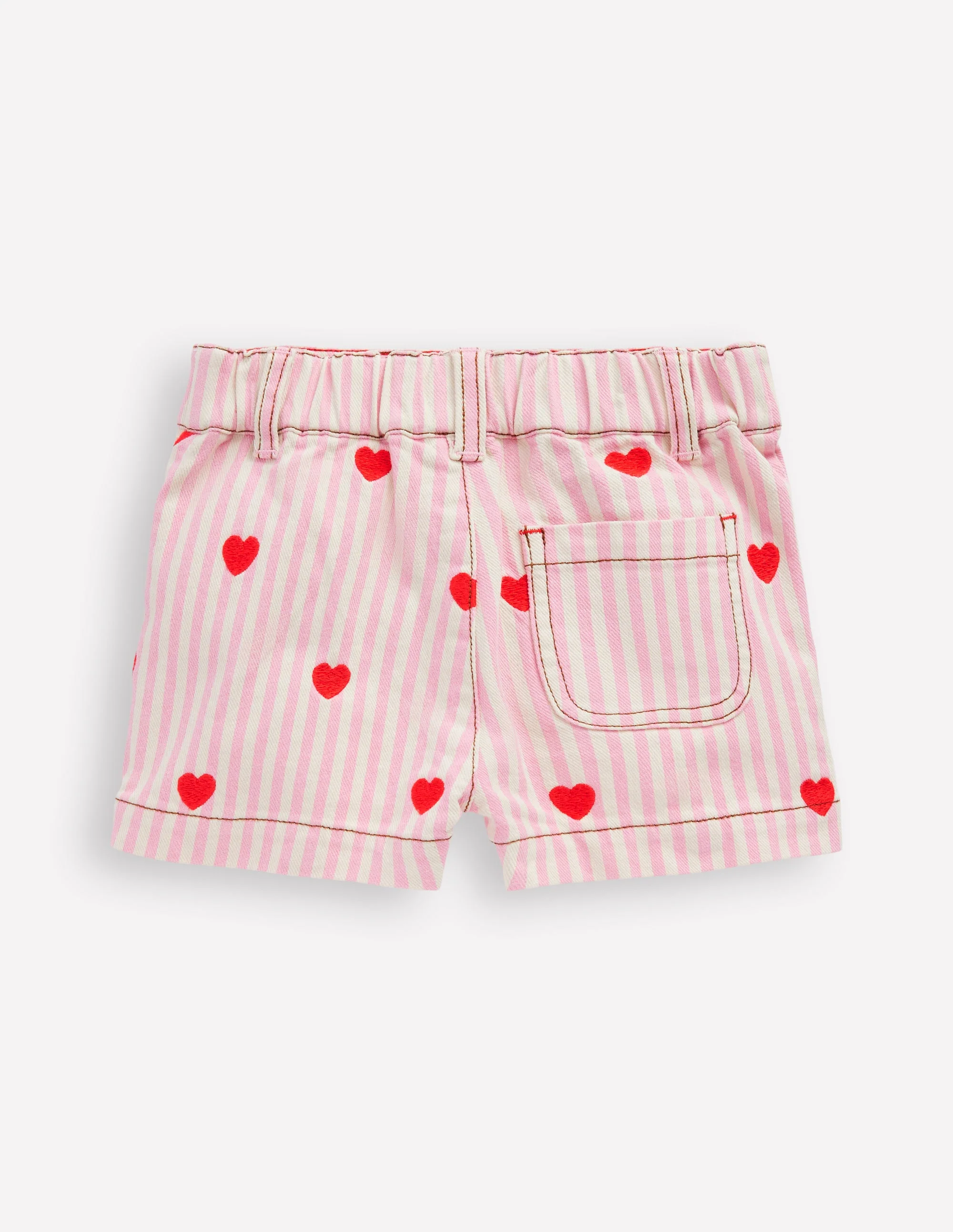 Shorts mit aufgesetzten Taschen-Kaugummirosa/Naturweiß Herzen - Image 2