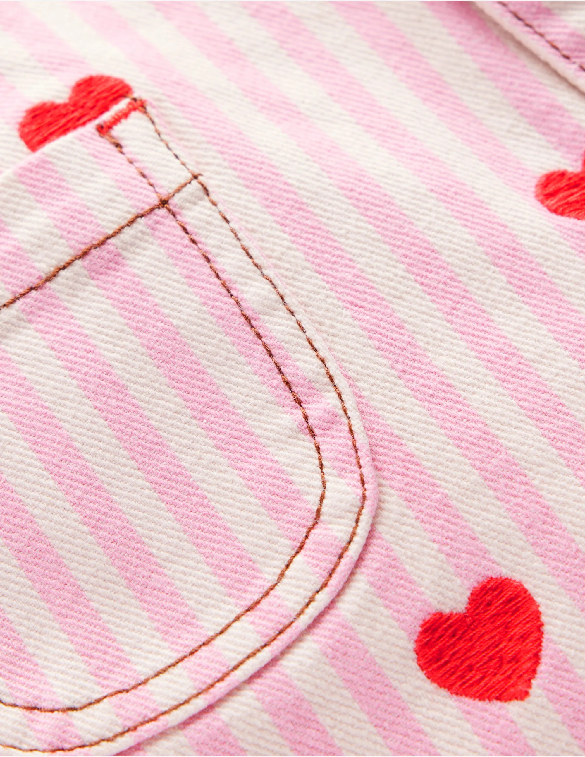 Shorts mit aufgesetzten Taschen-Kaugummirosa/Naturweiß Herzen - Image 3