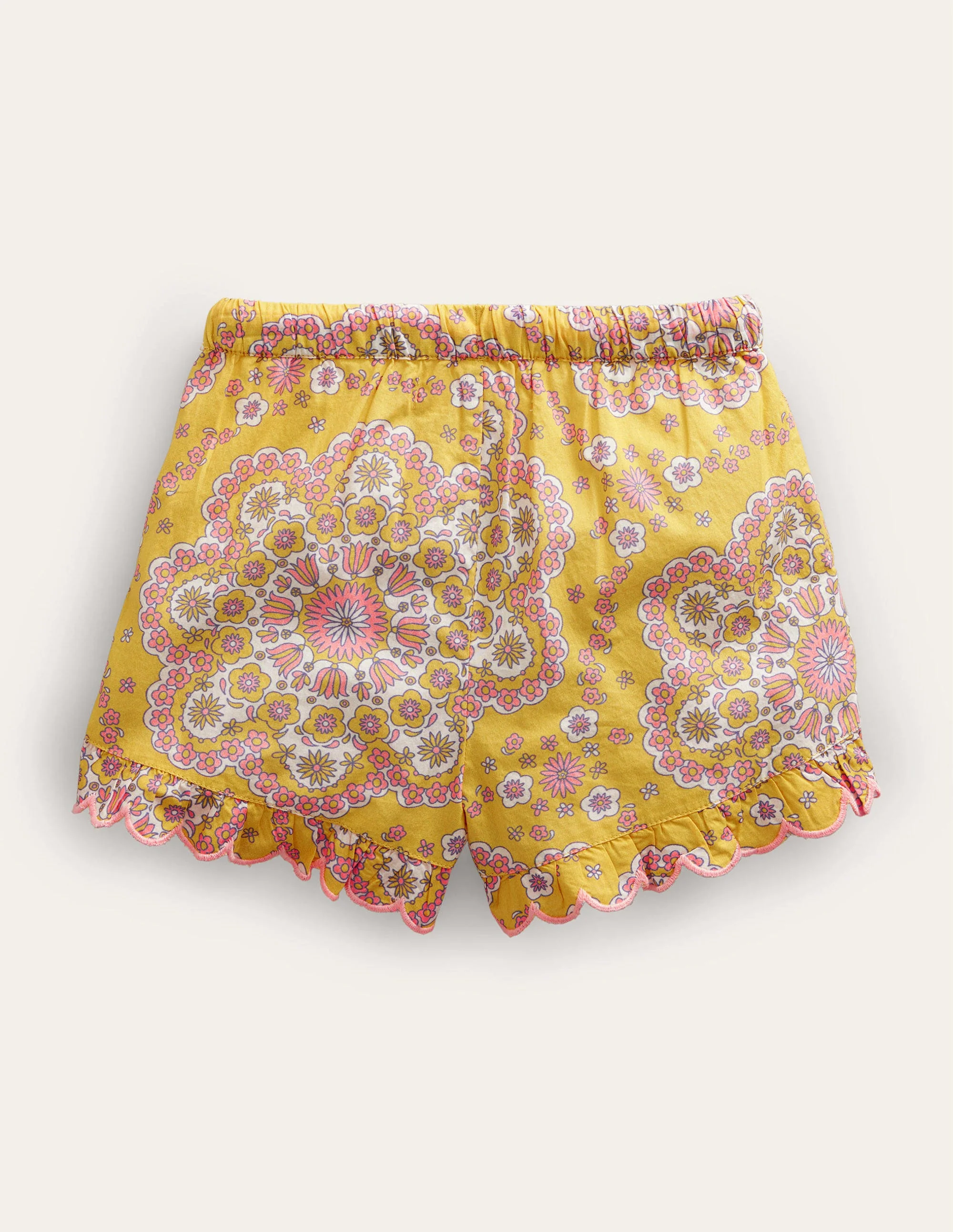 Shorts mit gerüschtem Muschelsaum-Maisgelb, Gänseblümchenmuster - Image 2