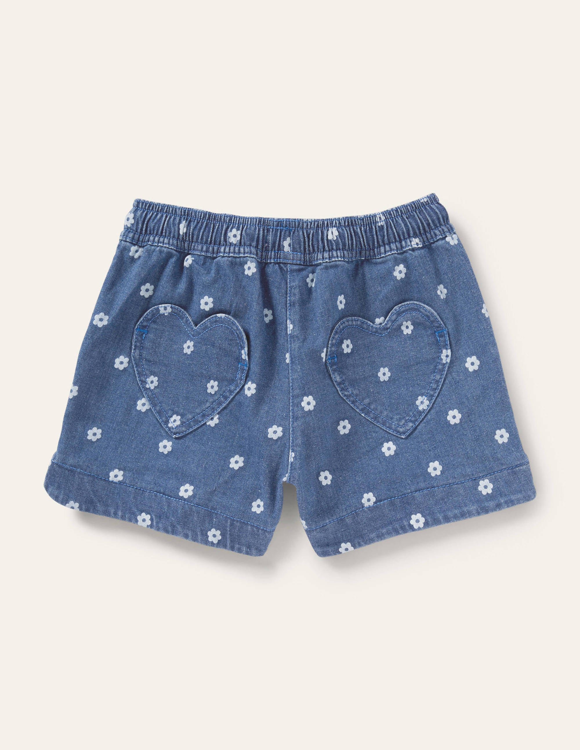 Shorts mit Herztaschen-Denim, Gänseblümchen - Image 2