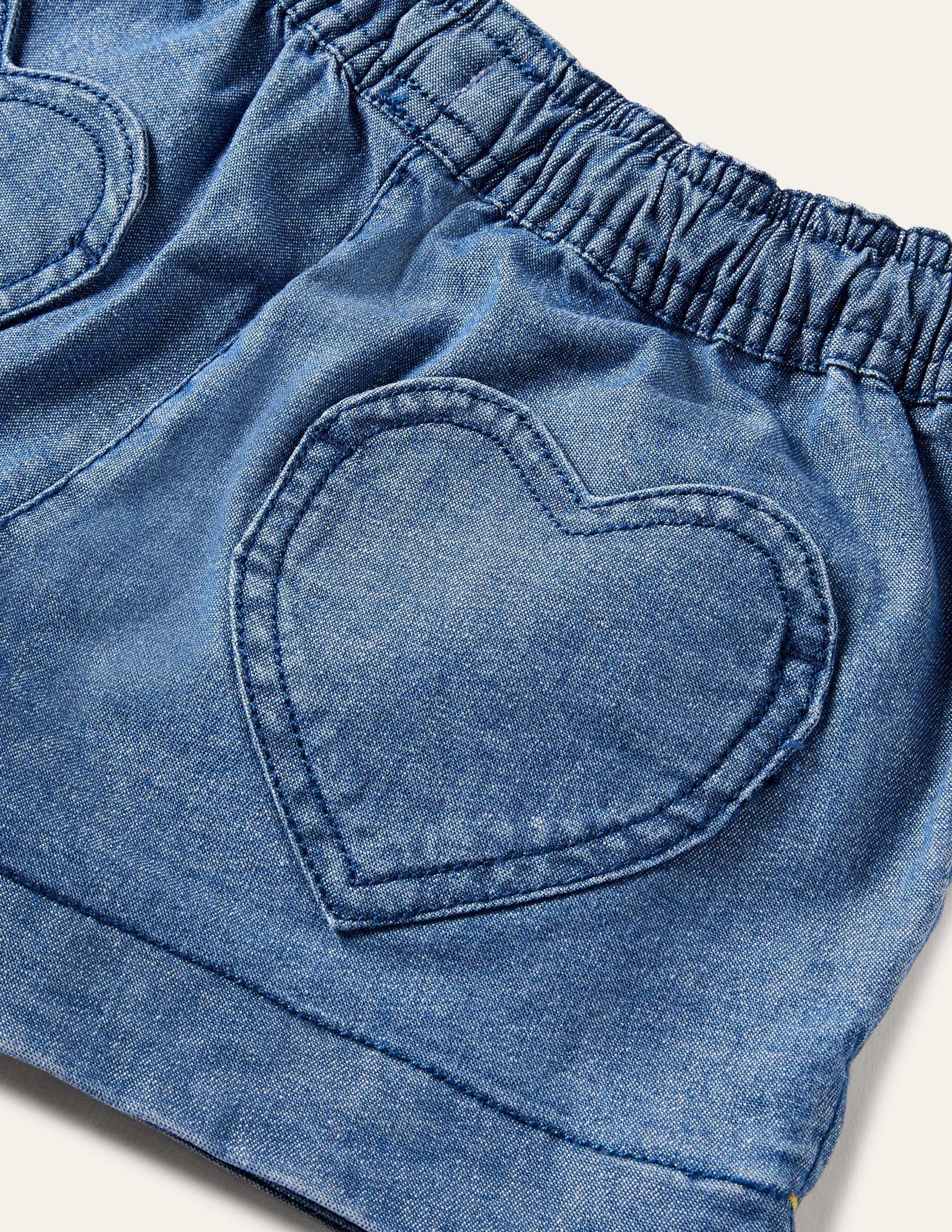 Shorts mit Herztaschen-Faux-Uni - Image 3