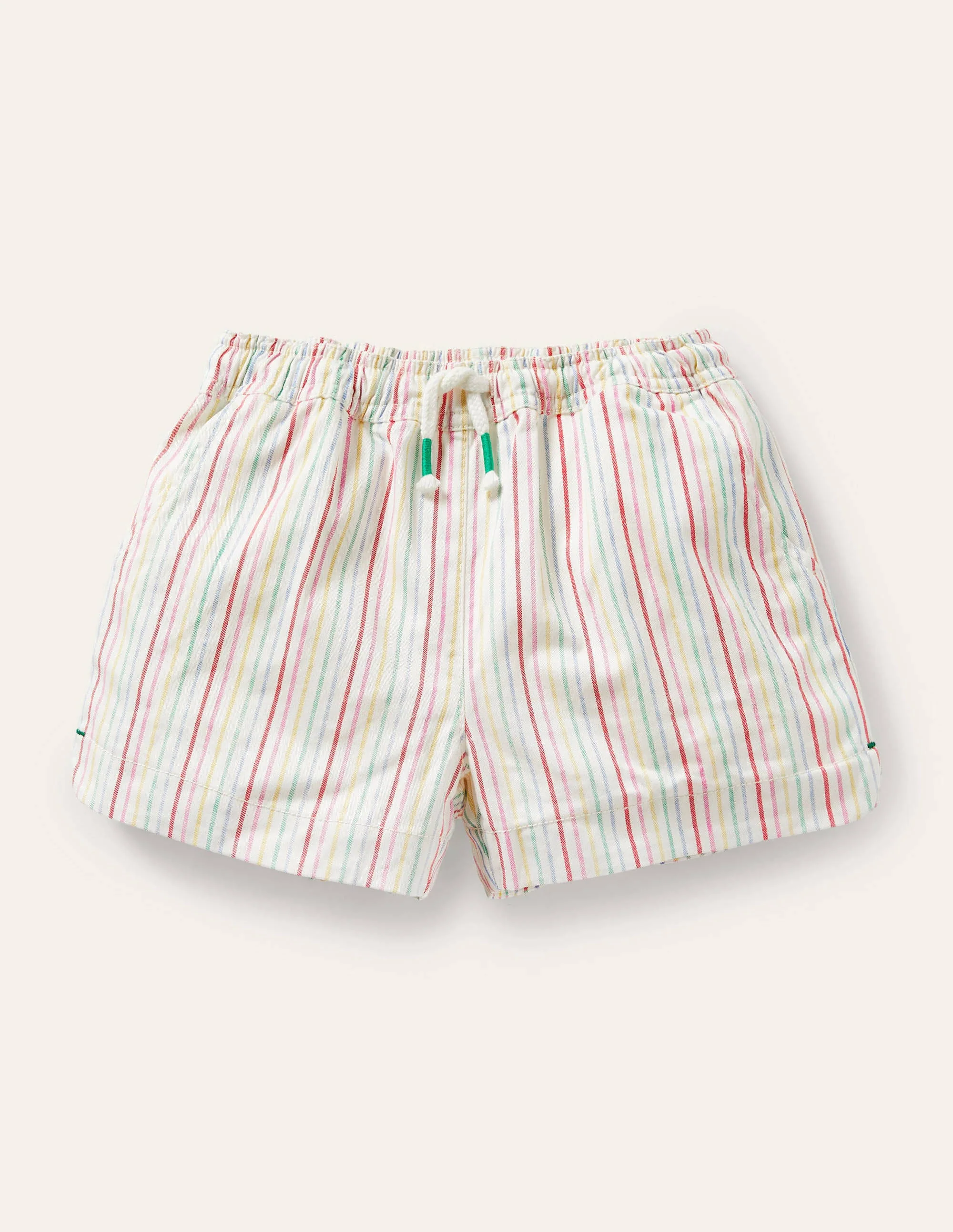 Shorts mit Herztaschen-Naturweiß/Bunt, Gestreift