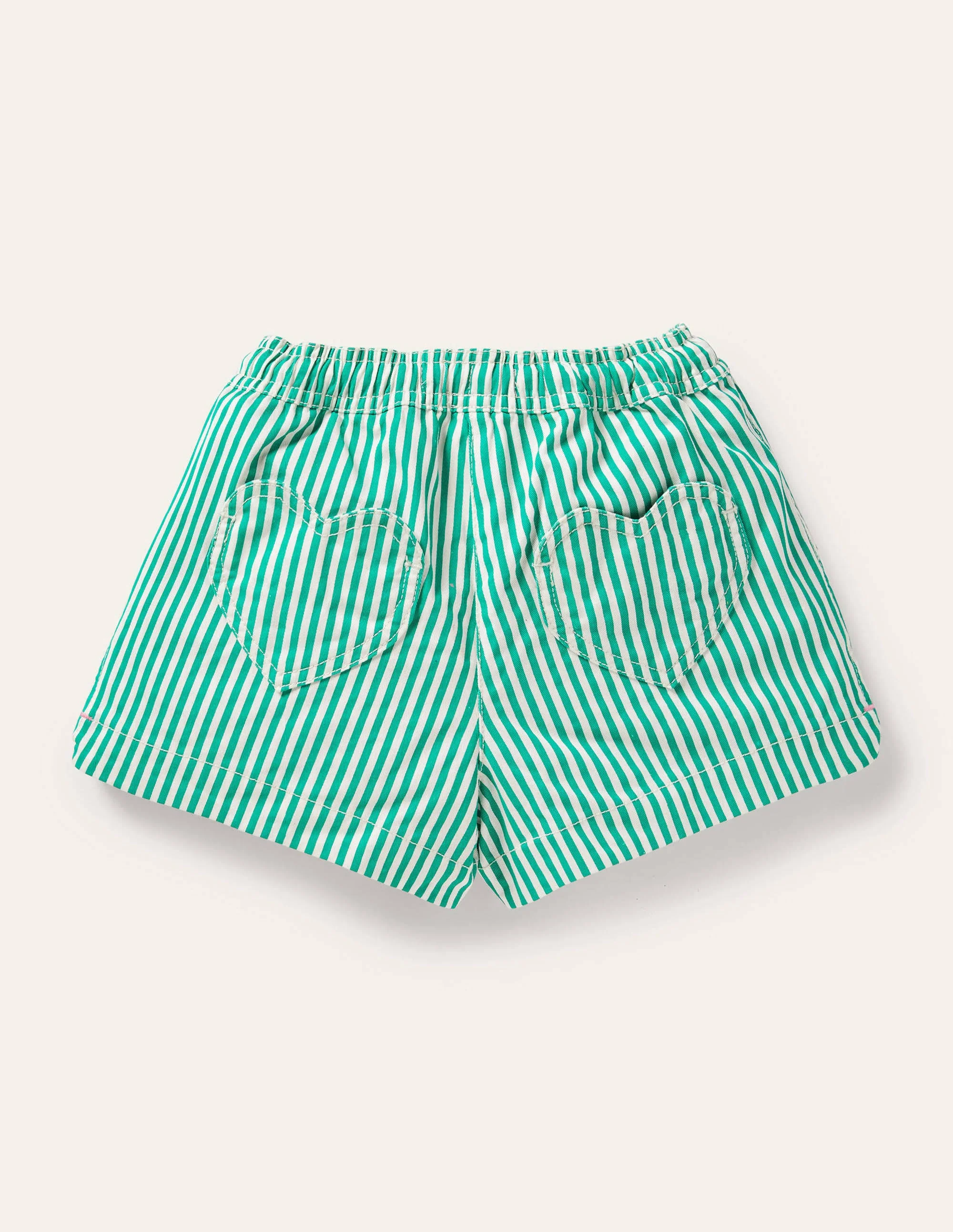 Shorts mit Herztaschen-Paprikagrün, Feine Streifen - Image 2