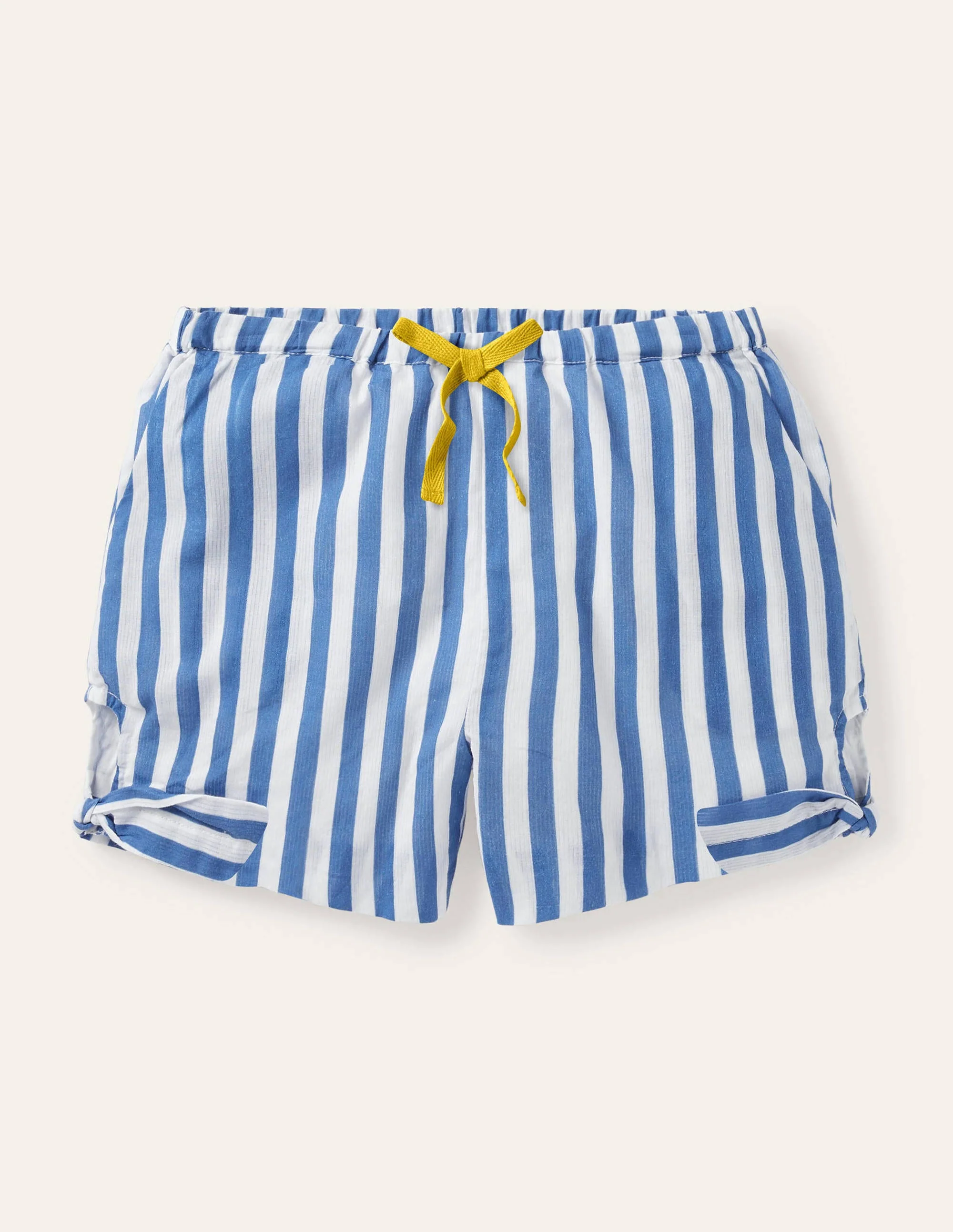 Shorts mit Knotendetail-Elisabethanisches Blau/Weiß