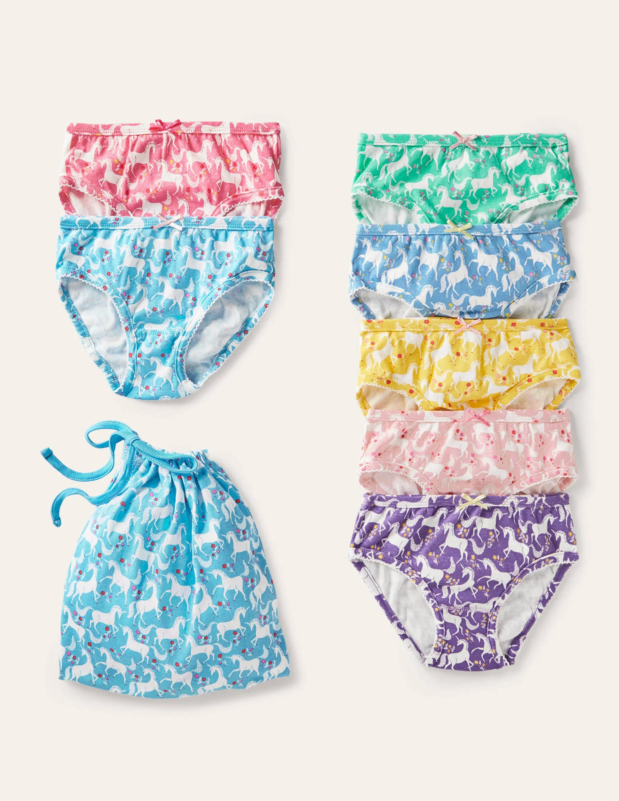 Slips im 7er-Pack (Mädchen)-Bunt, Einhorn/Blumen