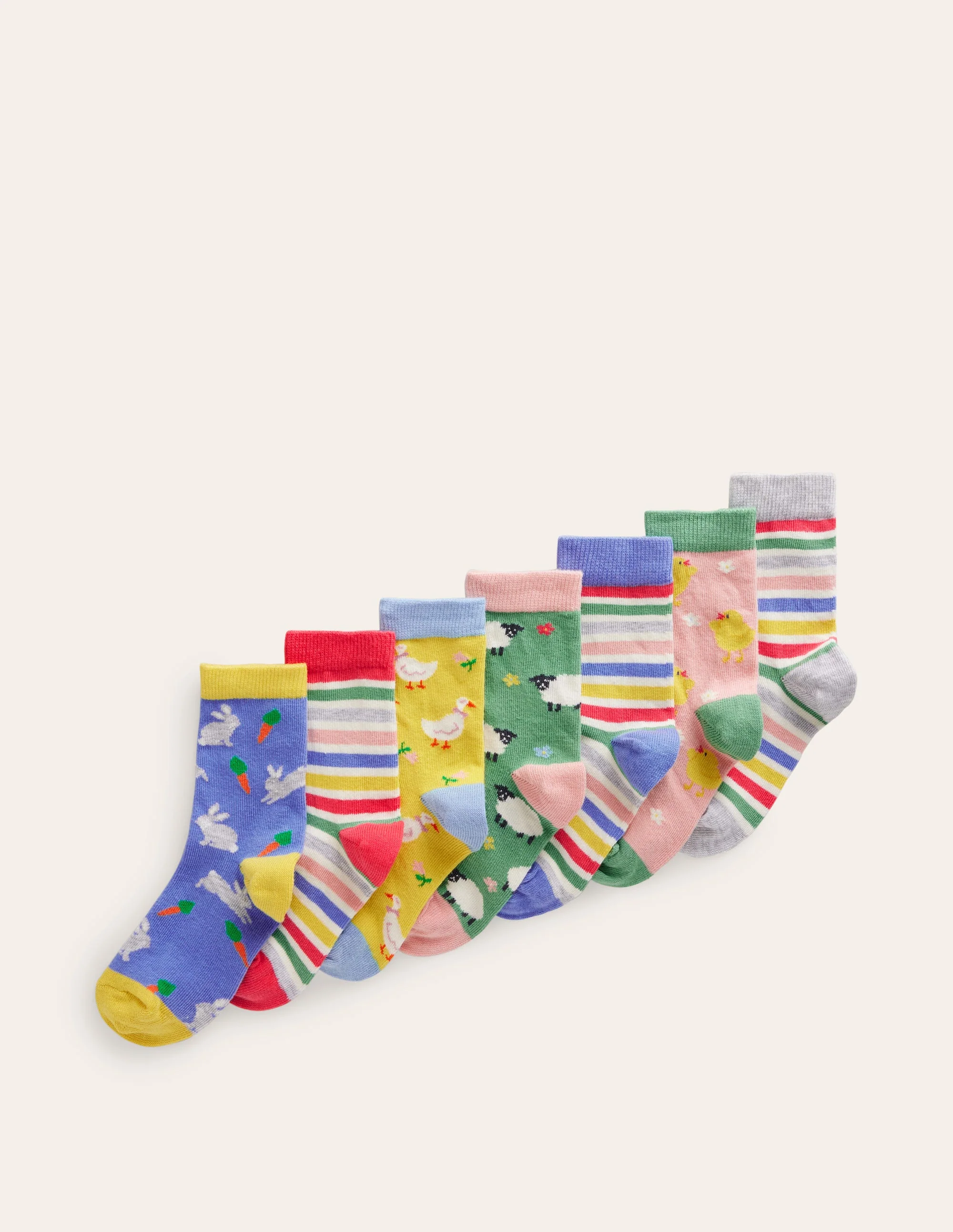 Socken im 7er-Pack-Frühlingsmuster