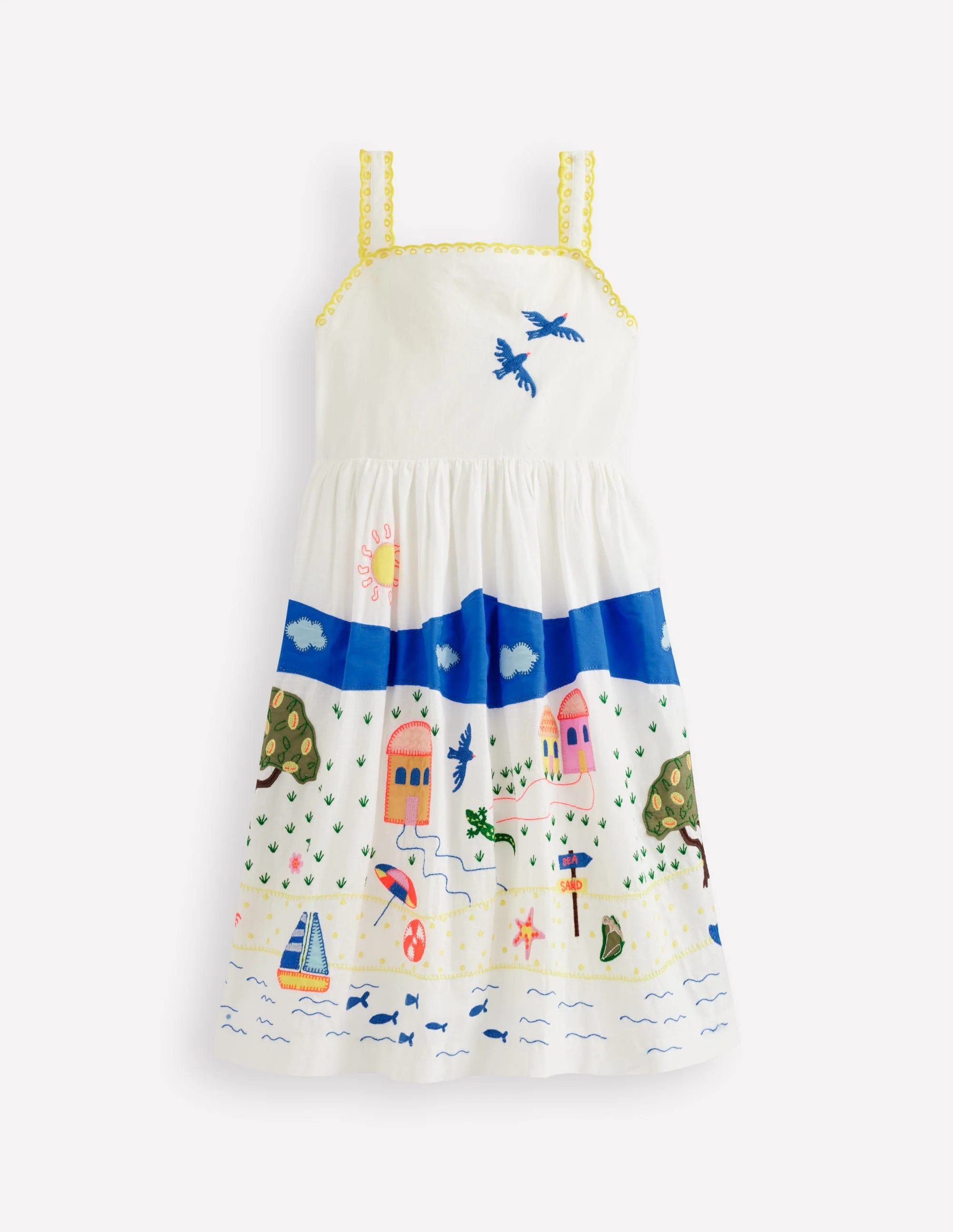 Sommerkleid mit Logo-Sanftes Naturweiß Szene im Freien - Image 2