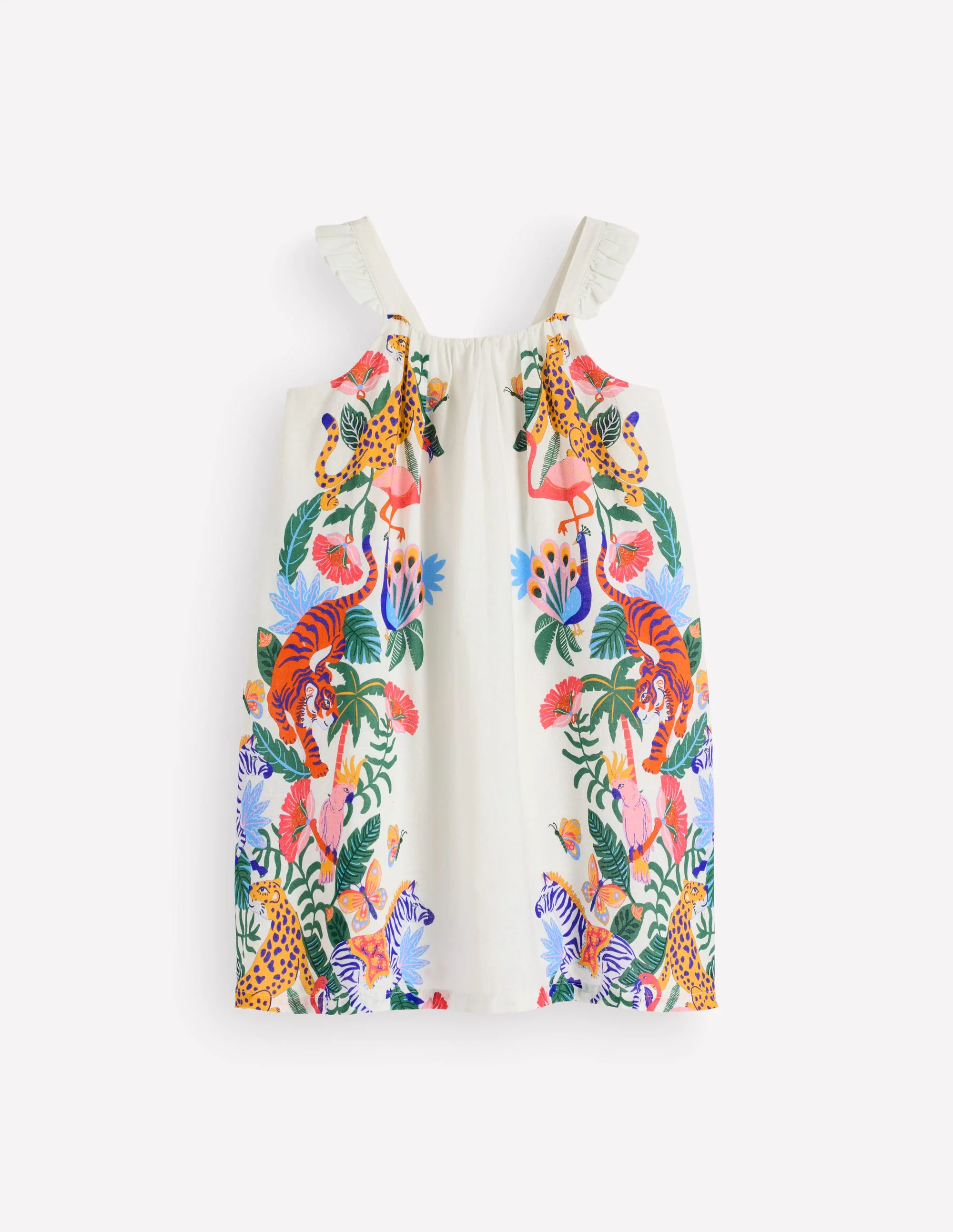 Sommerkleid mit Rüschenträgern-Sanftes Naturweiß Dschungel - Image 2