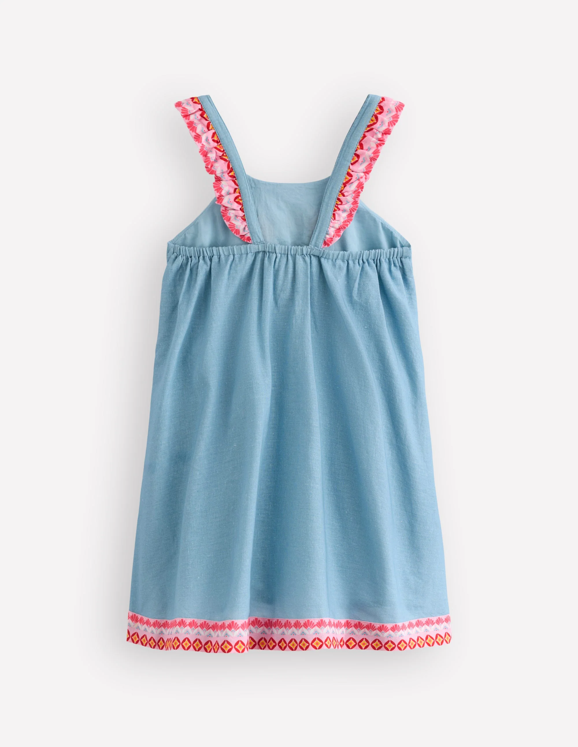Sommerkleid mit Rüschenträgern-Vintage-Blau Blumenmuster - Image 2