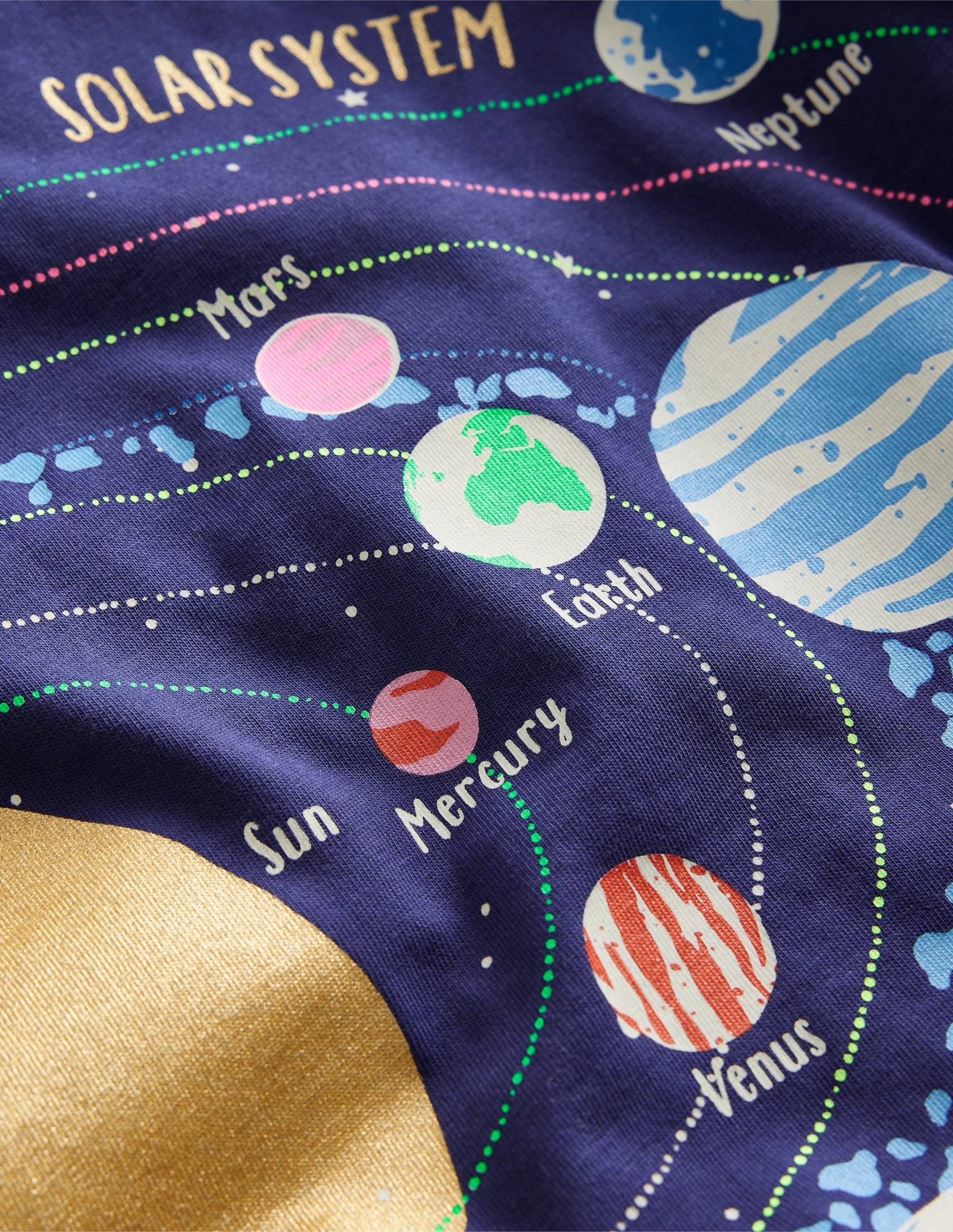Sonnensystem-T-Shirt-Schuluniform-Marineblau - Image 3